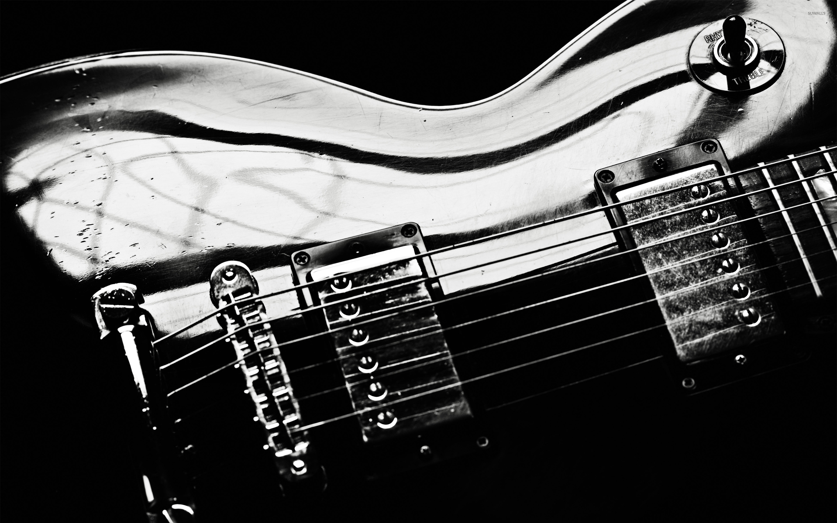 Chitarra elettrica bianco e nero, 2880x1800 2K+, PC