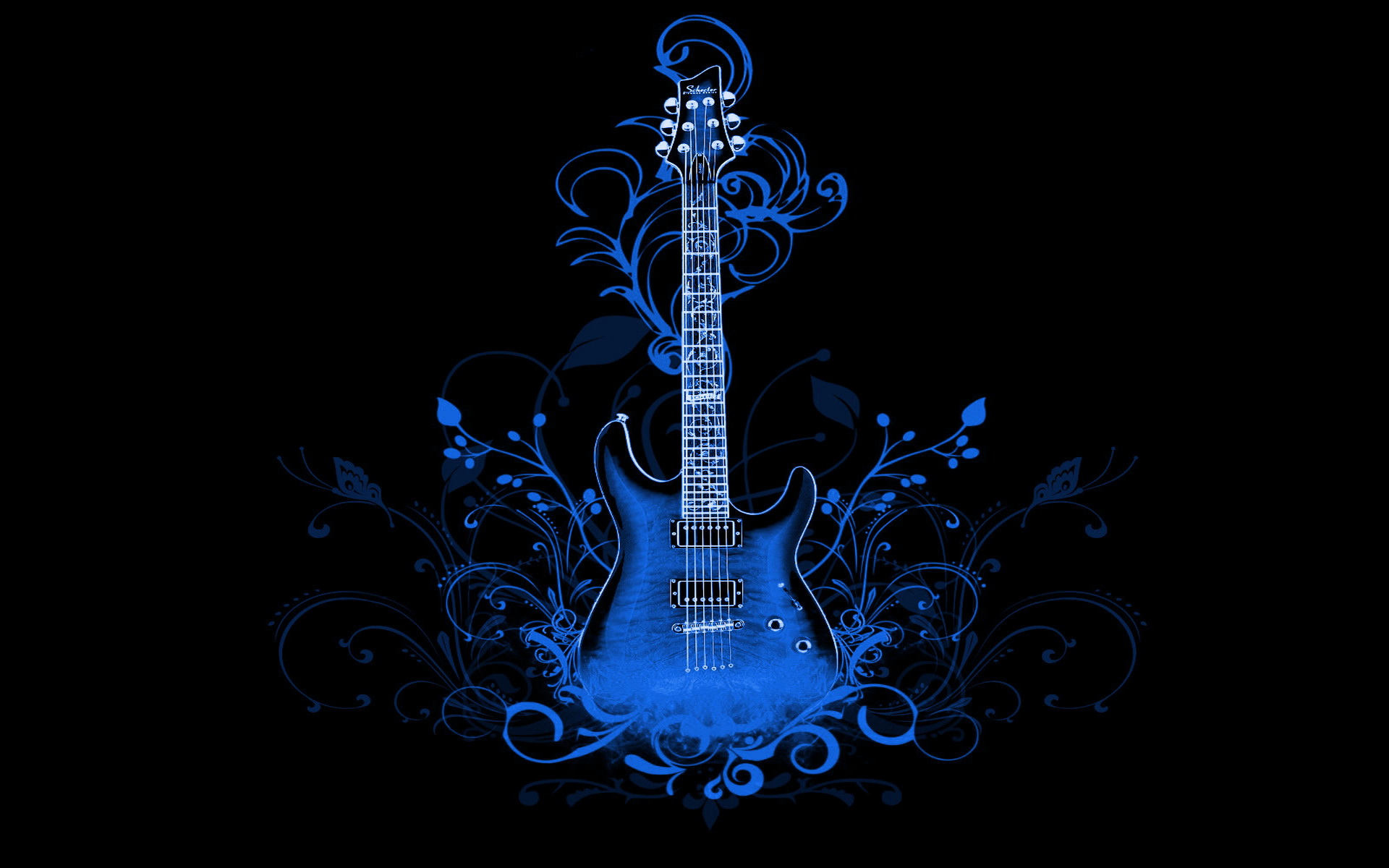 Chitarra elettrica blu decorativa, 1920x1200 Full HD+, iMac