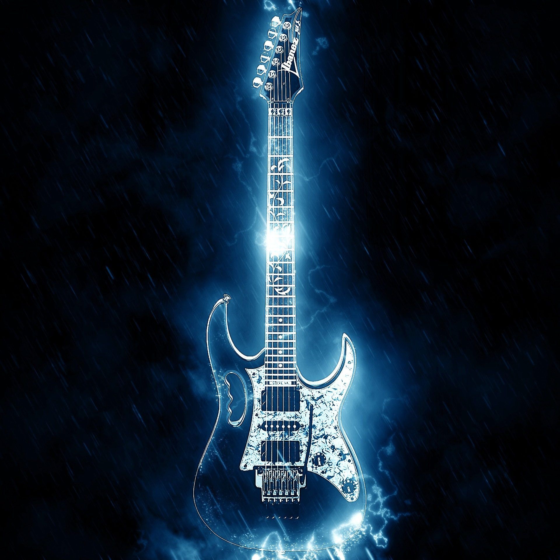 Chitarra elettrica luminosa blu, 1920x1920 WUXGA, Desktop