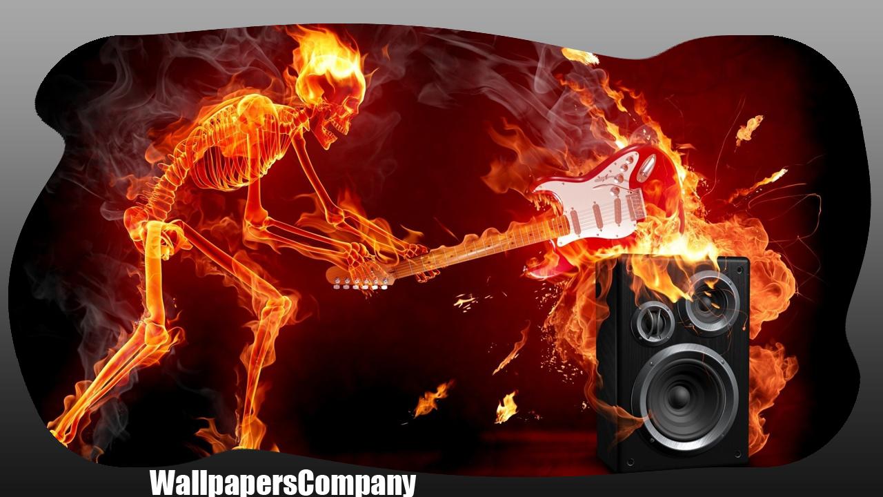 Chitarra elettrica in fiamme, 1280x800 720p, Laptop