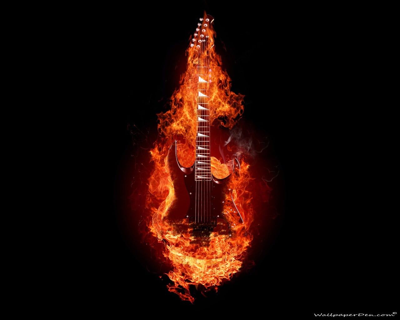 Chitarra avvolta dalle fiamme, 2048x2048 Hi-Res, Laptop