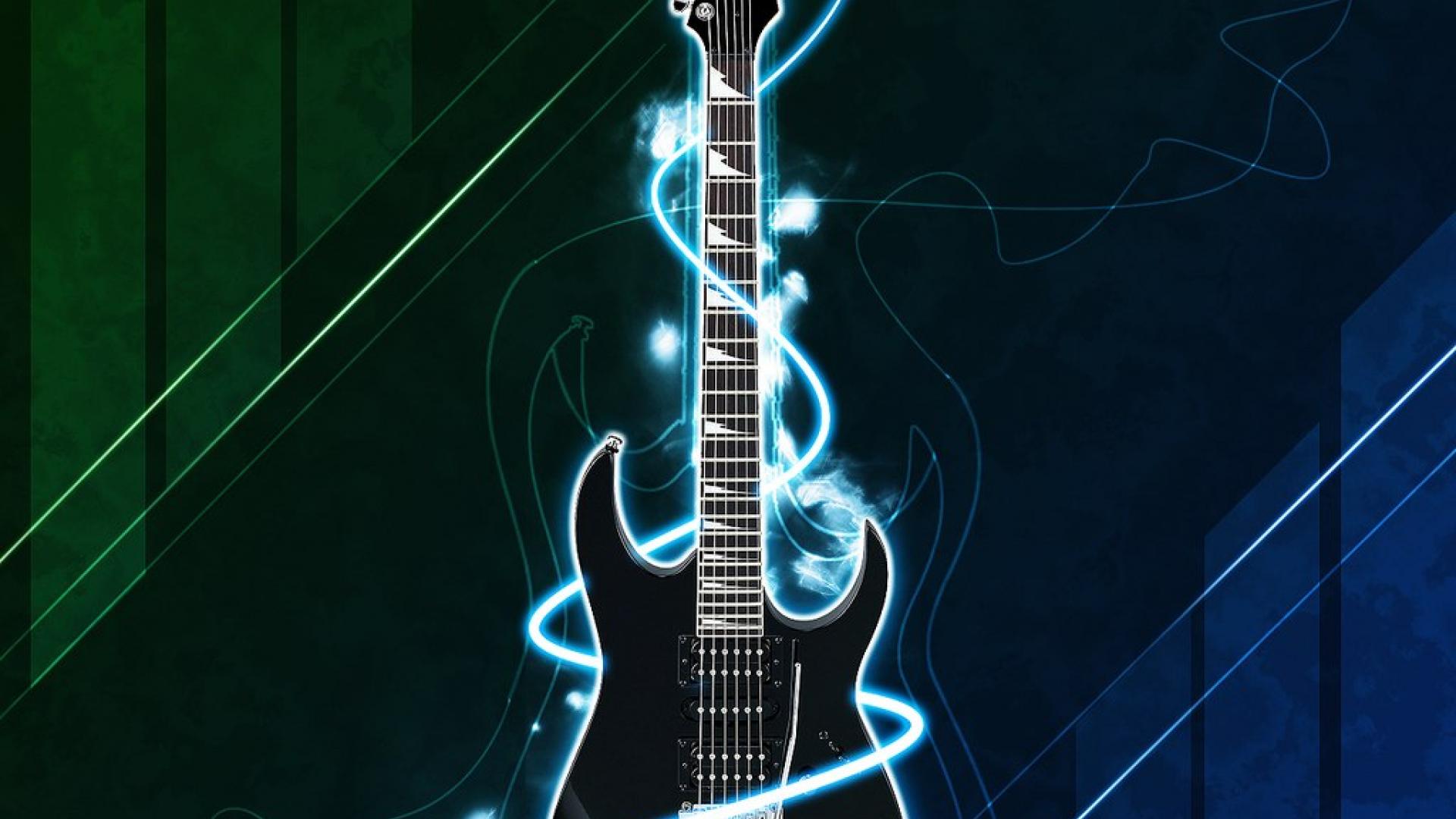 Chitarra in fiamme nera, 1024x768 HD, Desktop