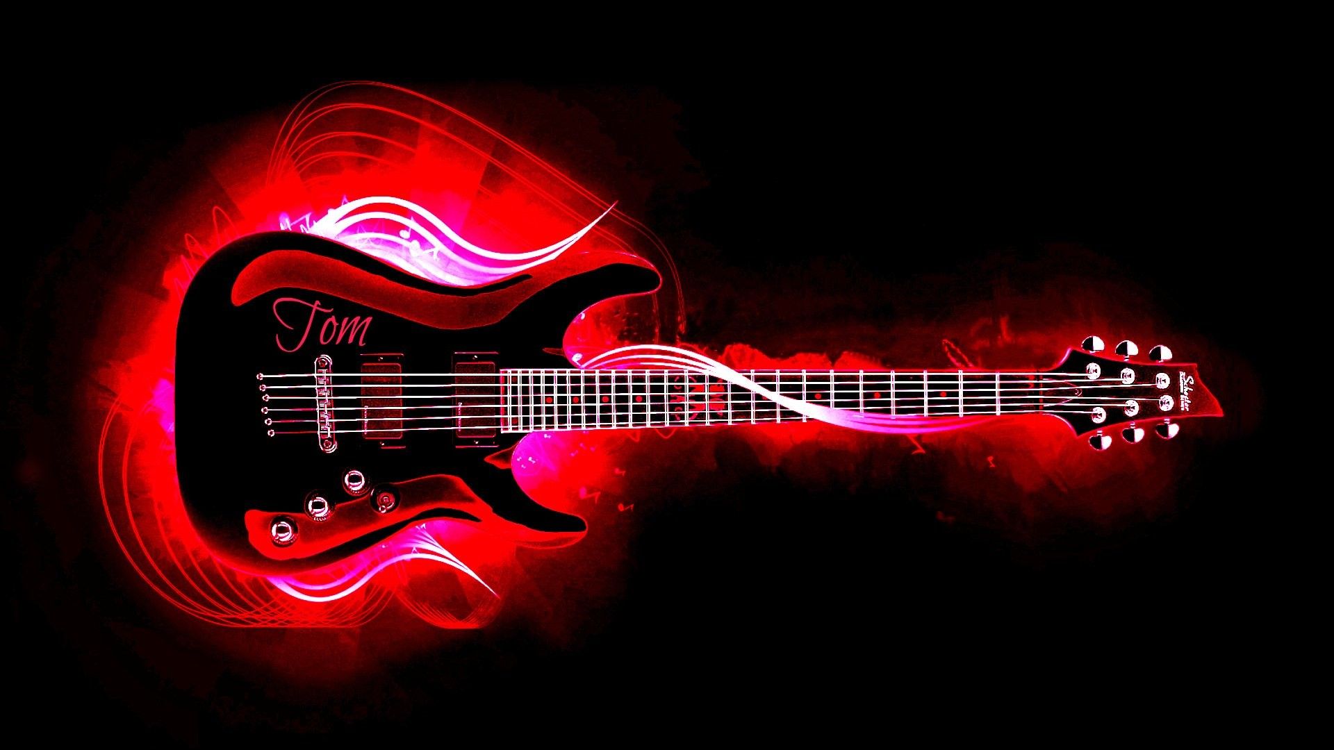 Chitarra in fiamme dorate, 1600x1000 HD Ready, Desktop