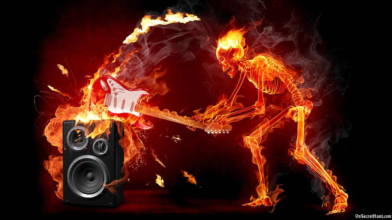 Chitarra in fiamme con ali, 1280x800 HD, Desktop