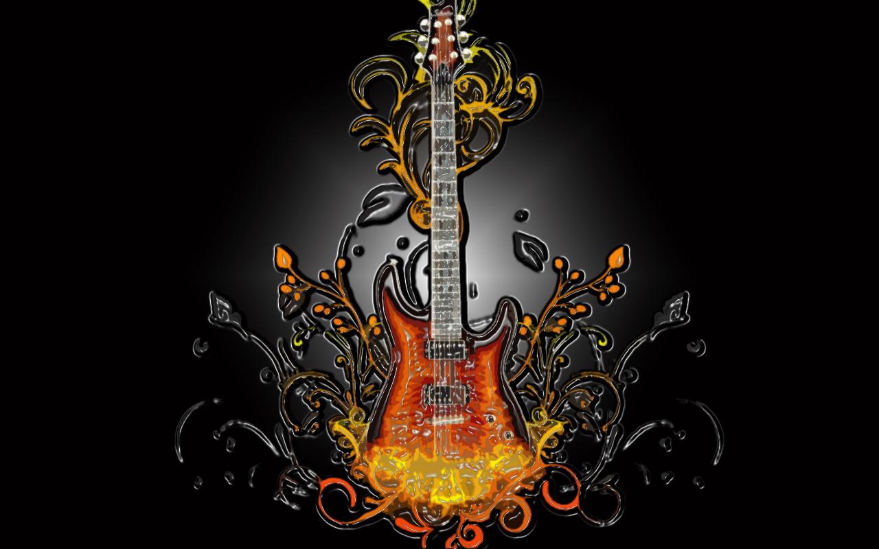 Chitarra elettrica in fiamme, 1024x768 HD, PC Desktop