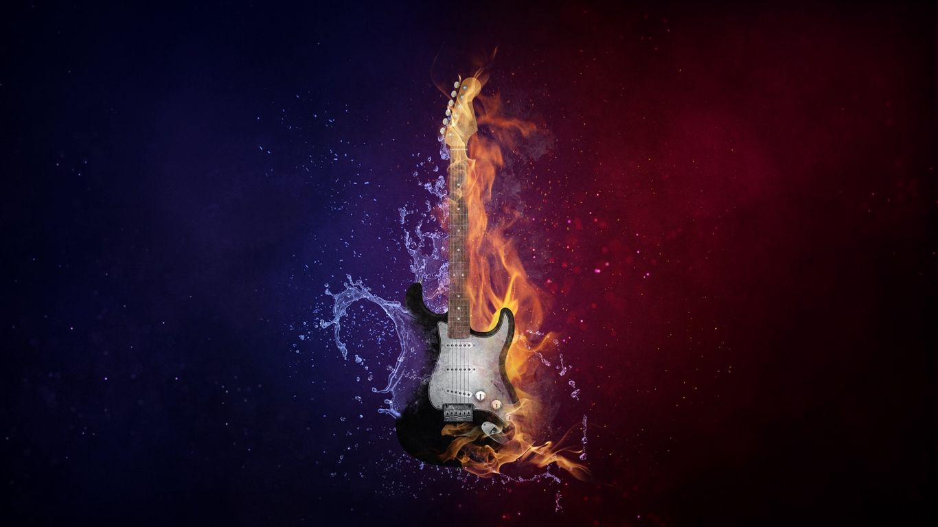 Chitarra avvolta dalle fiamme, 1600x2560 Full HD Verticale, iPhone