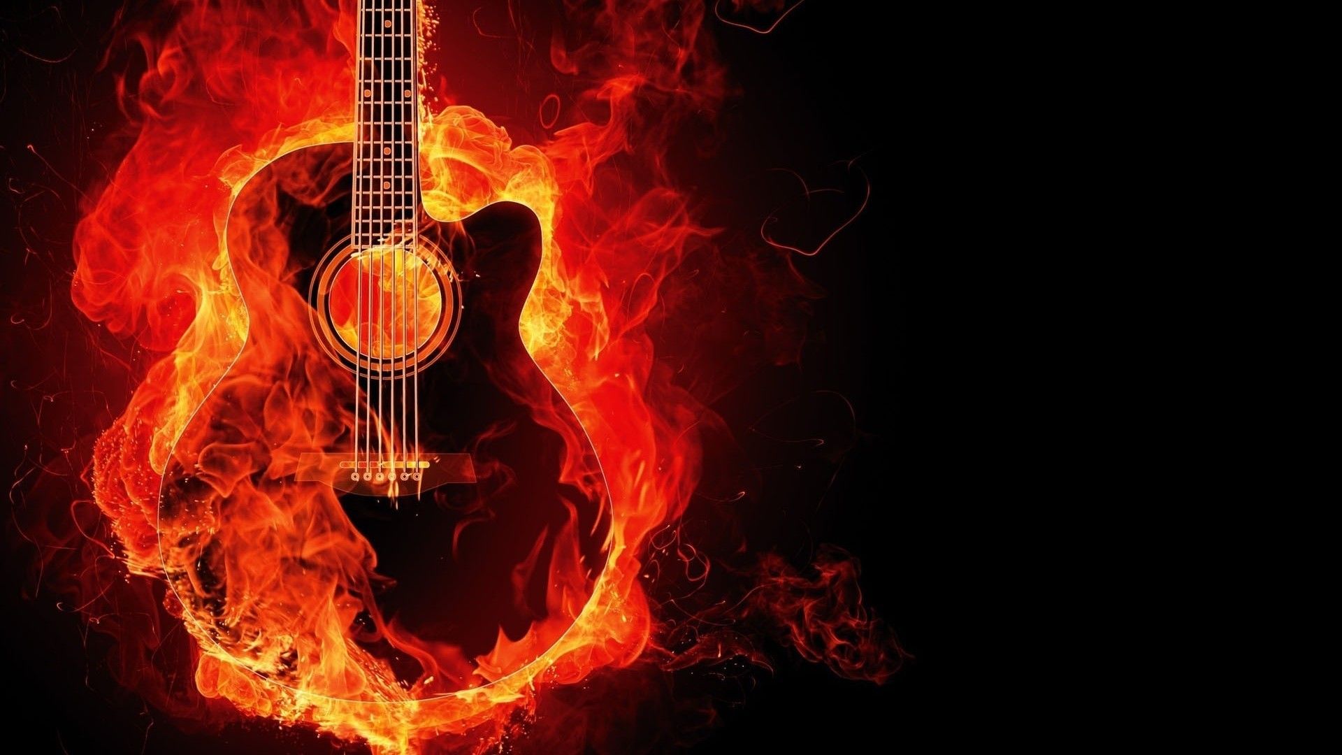 Chitarra elettrica avvolta fiamme, 900x1200 Verticale, Mobile