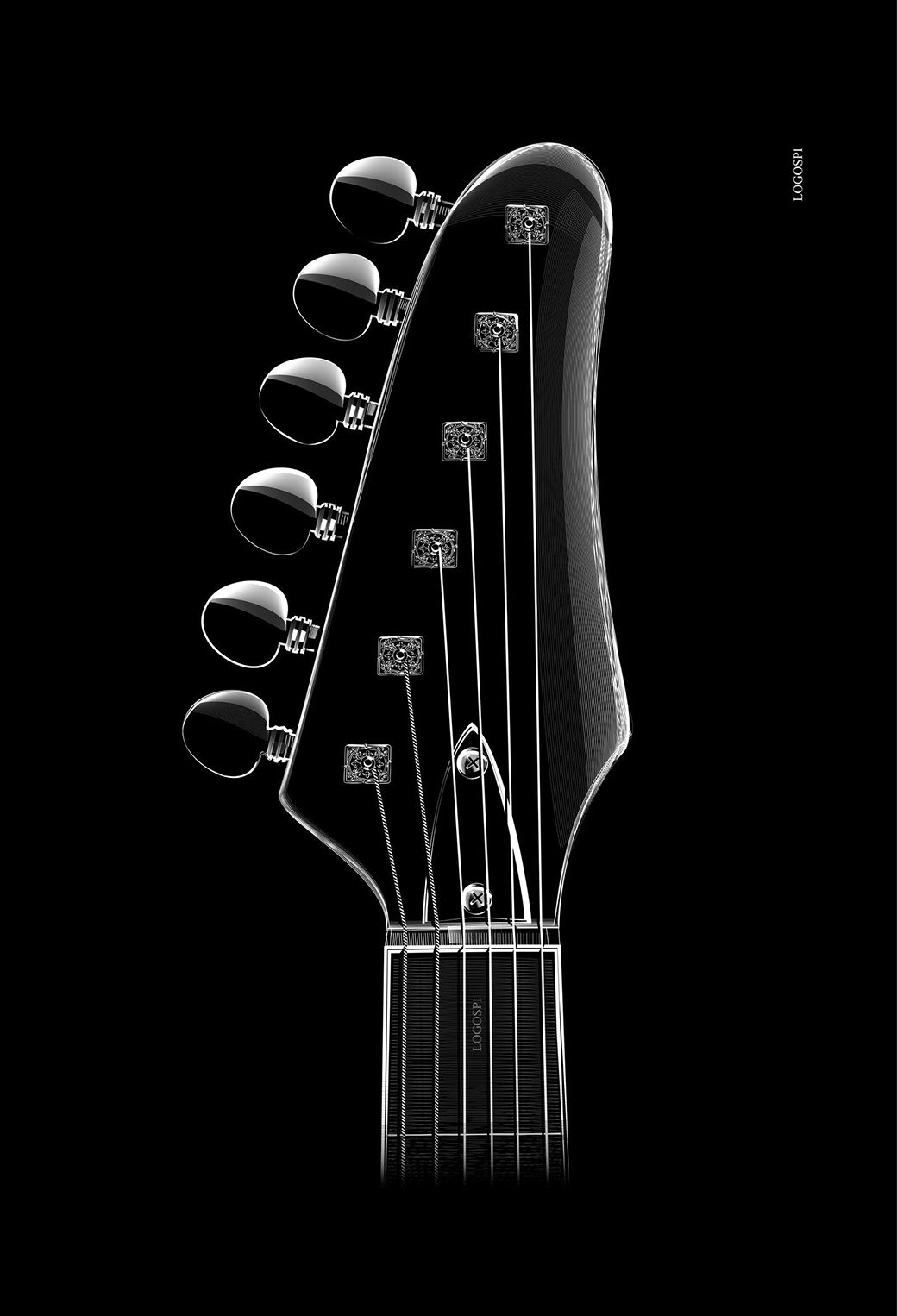 Paletta chitarra bianco nero, 1040x1526 Verticale, iPhone Pro