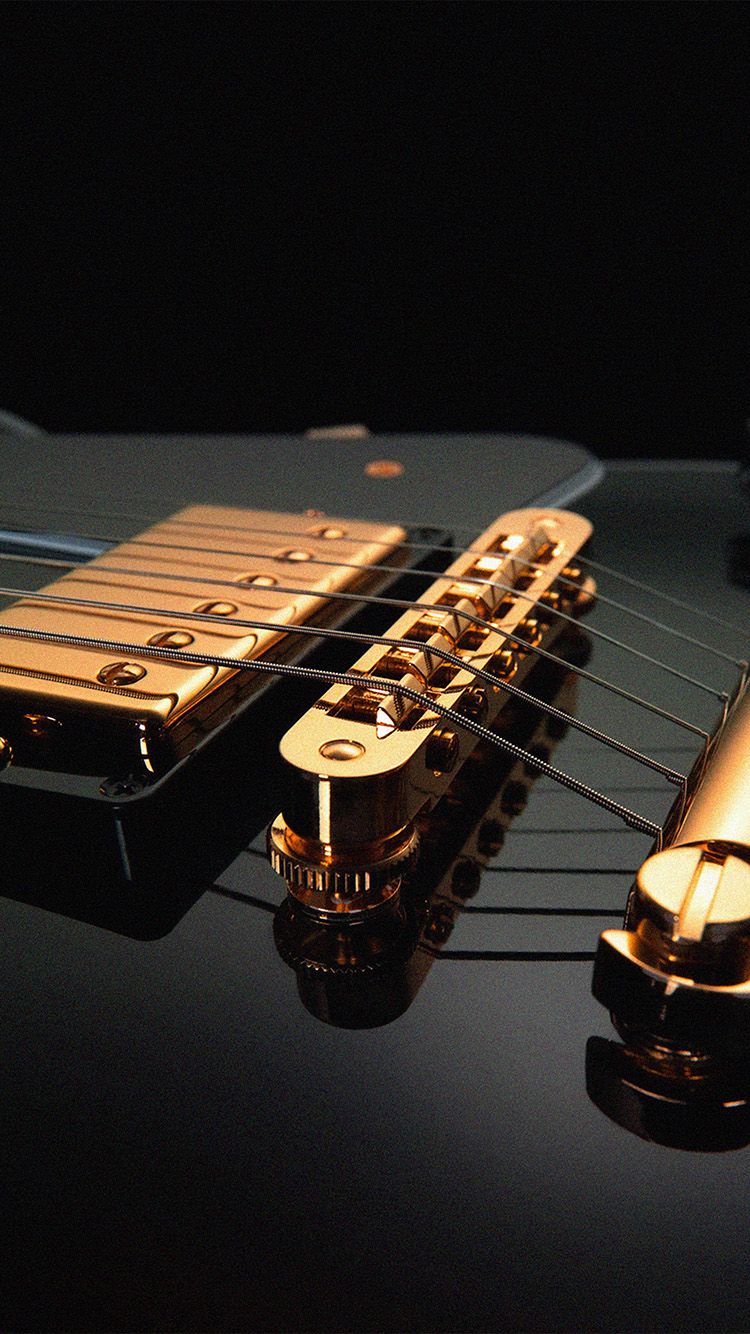 Chitarra elettrica nera dorata, 750x1334 Full HD Verticale, iPhone Air