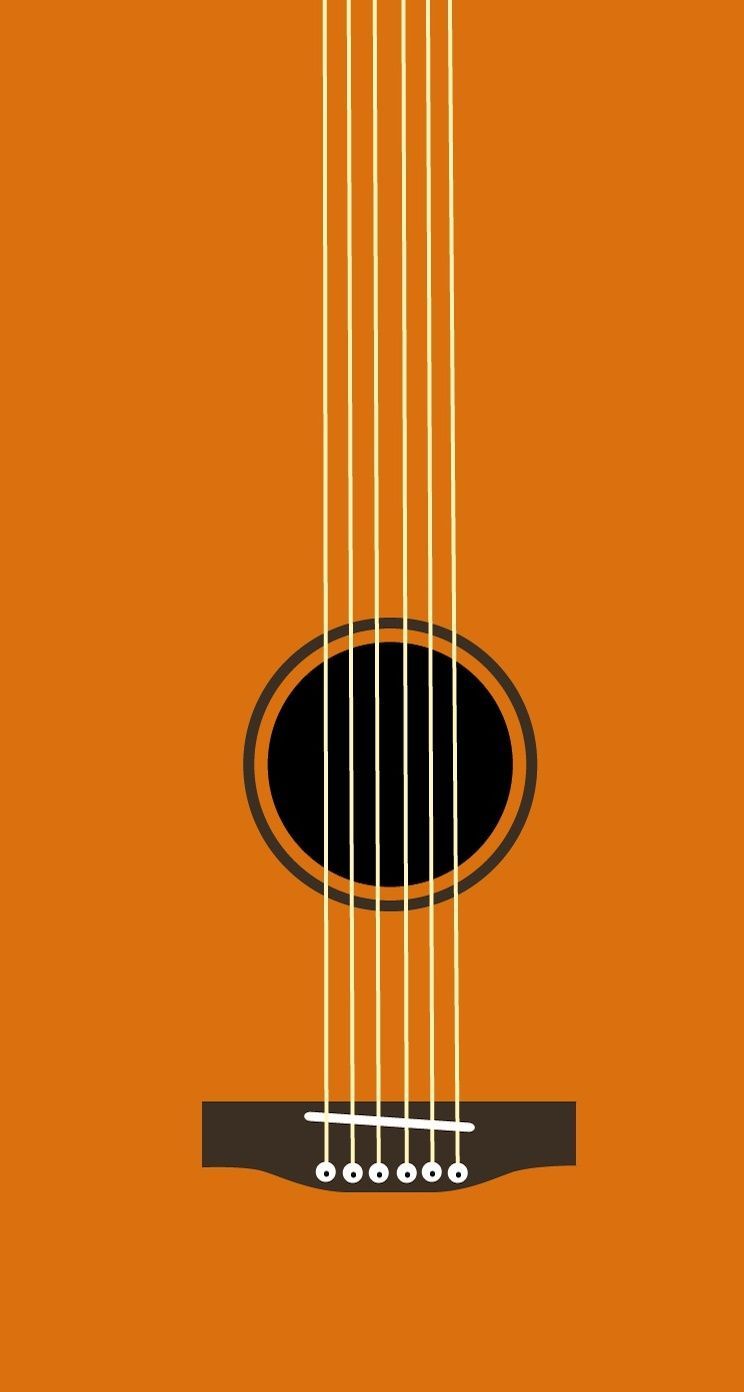 Corde chitarra arancione minimal, 744x1392 Verticale, iPhone Plus