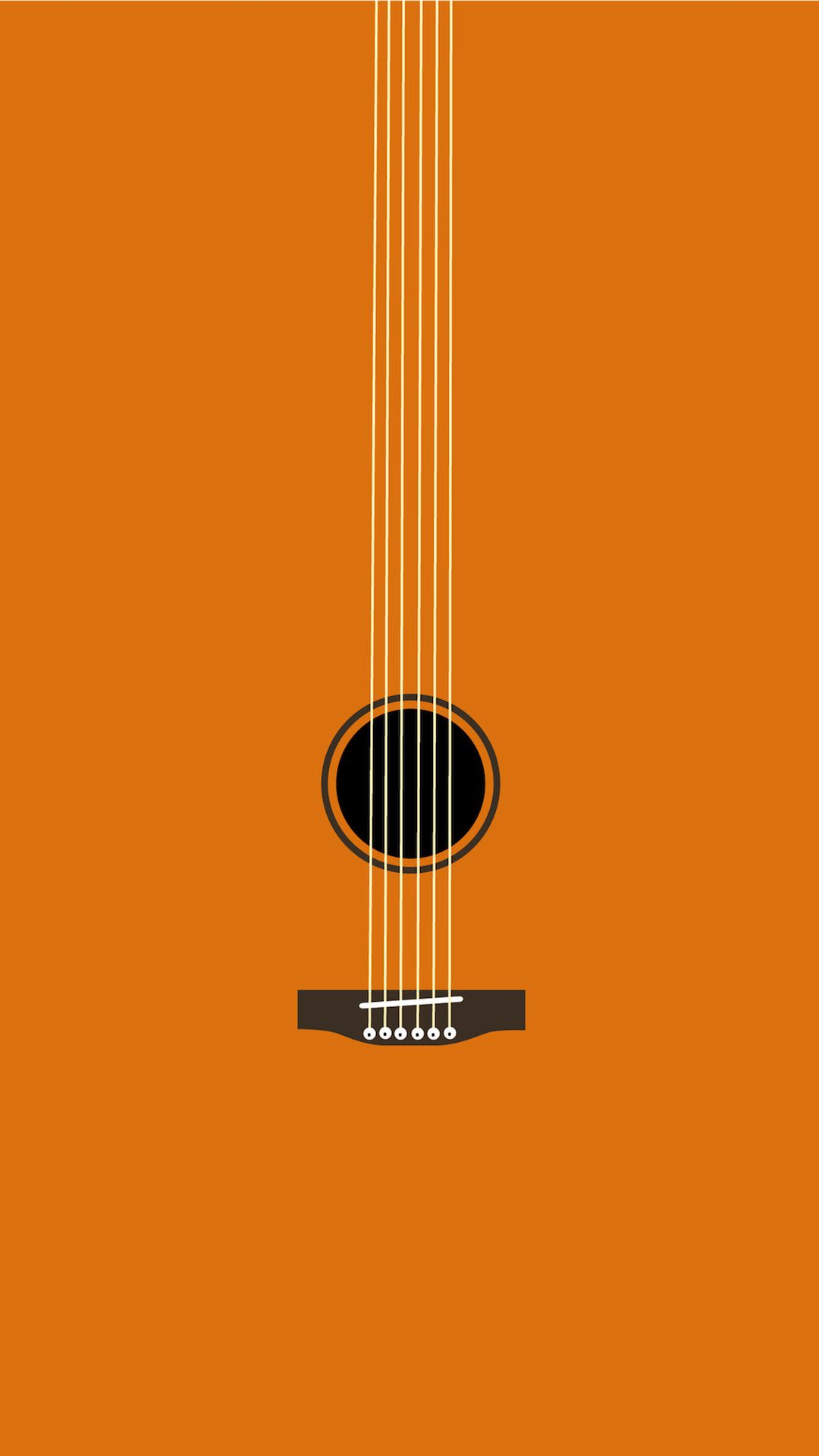 Chitarra minimalista arancione, 1080x1920 Full HD Verticale, iPhone