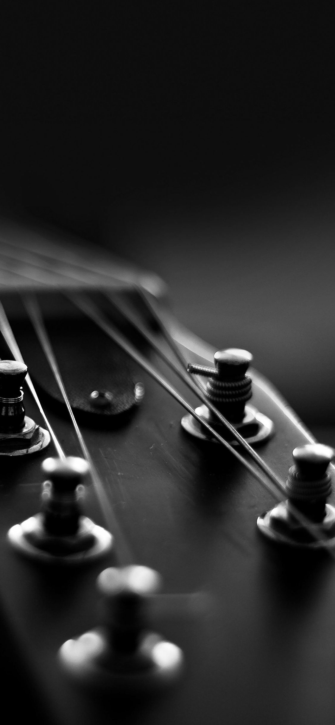 Chitarra bianco e nero macro, 1125x2436 Verticale, iPhone Plus