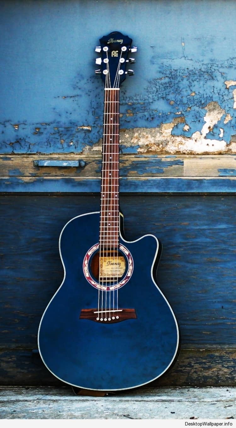Chitarra blu acustica, 750x1362 Full HD Verticale, iPhone