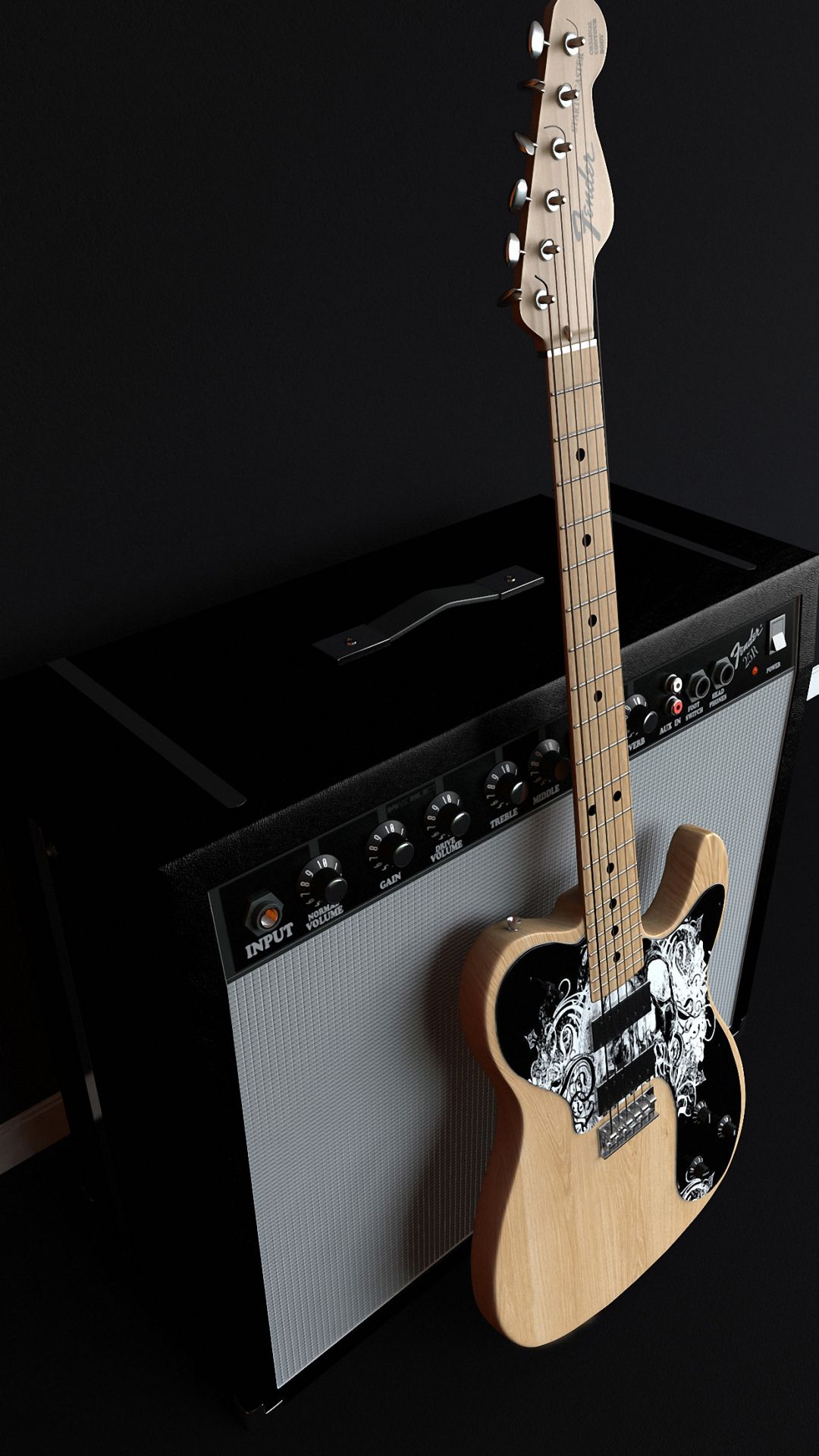 Chitarra Fender su amplificatore, 1080x1920 Verticale, iPhone Pro Max