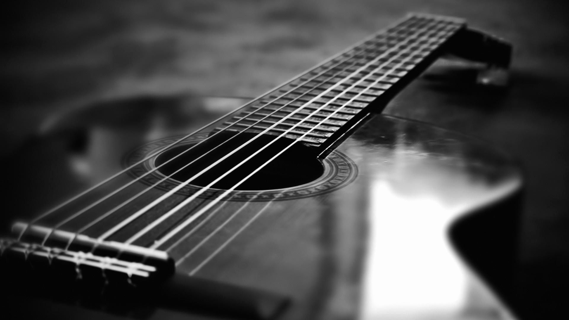 Chitarra acustica bianco e nero, 1920x1080 Full HD 1080p, PC