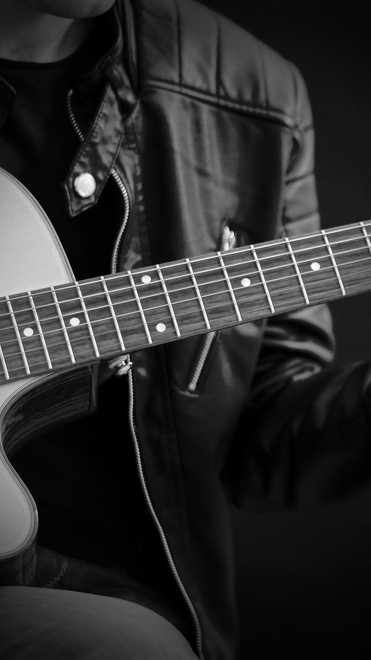 Chitarra acustica bianco e nero, 750x1334 Full HD Verticale, iPhone Plus