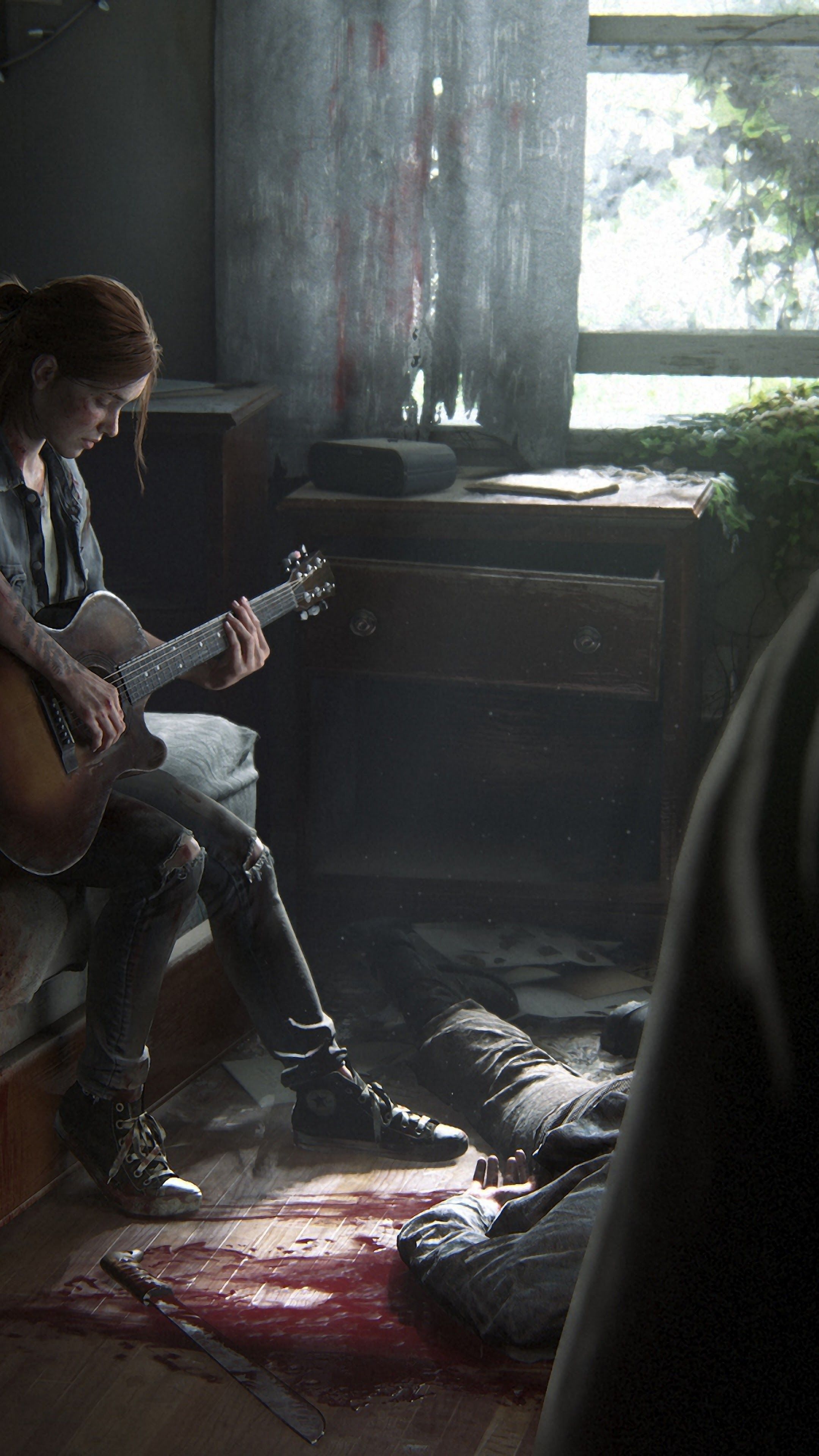 Ellie suona chitarra, The Last of Us, 2160x3840 Full HD Verticale, iPhone Pro Max