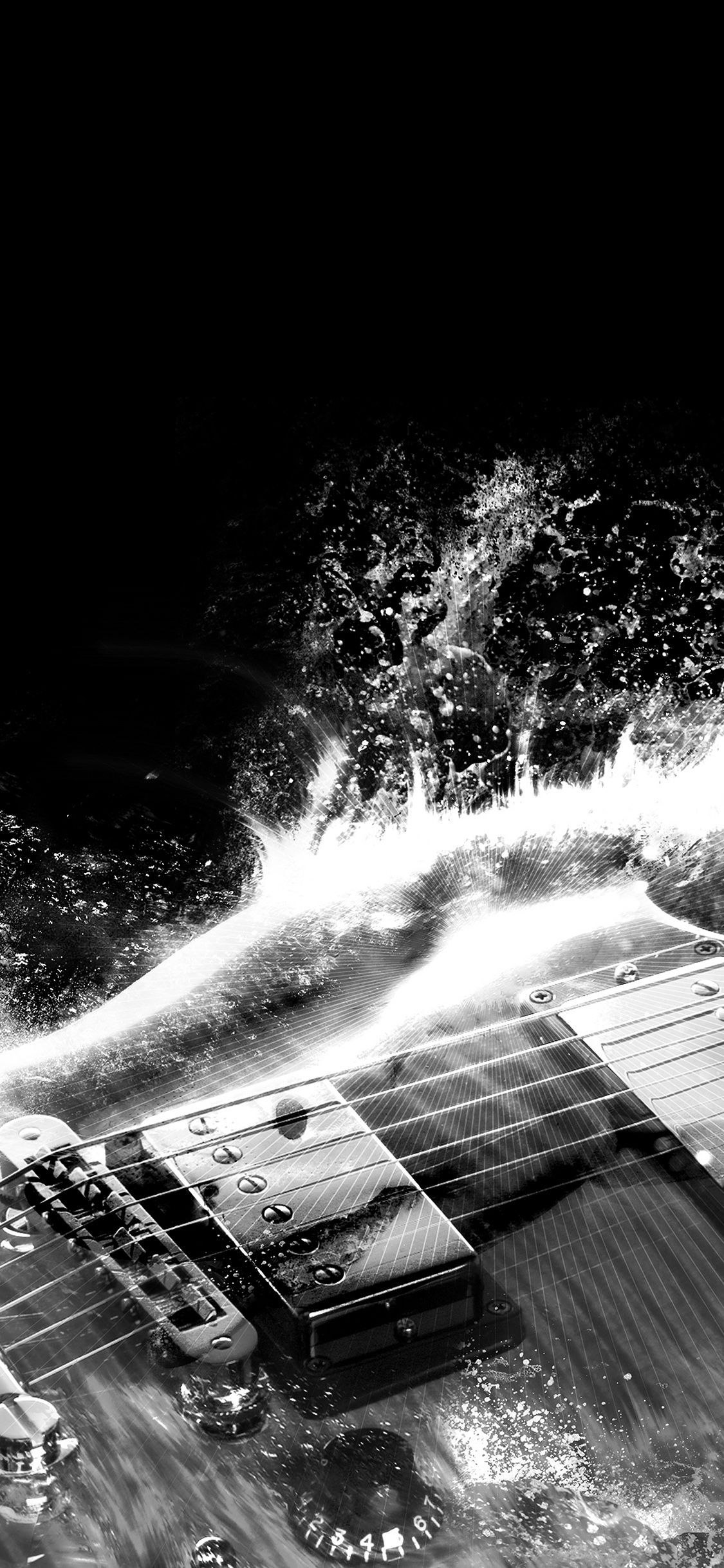 Chitarra con onda astratta, 1125x2436 Full HD Verticale, iPhone Air