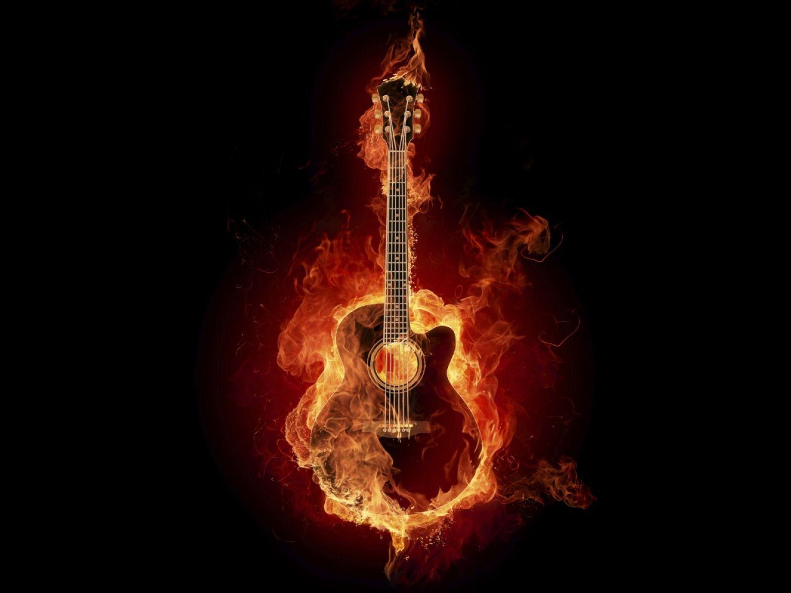 Chitarra in fiamme, 1600x1200 HD, Desktop