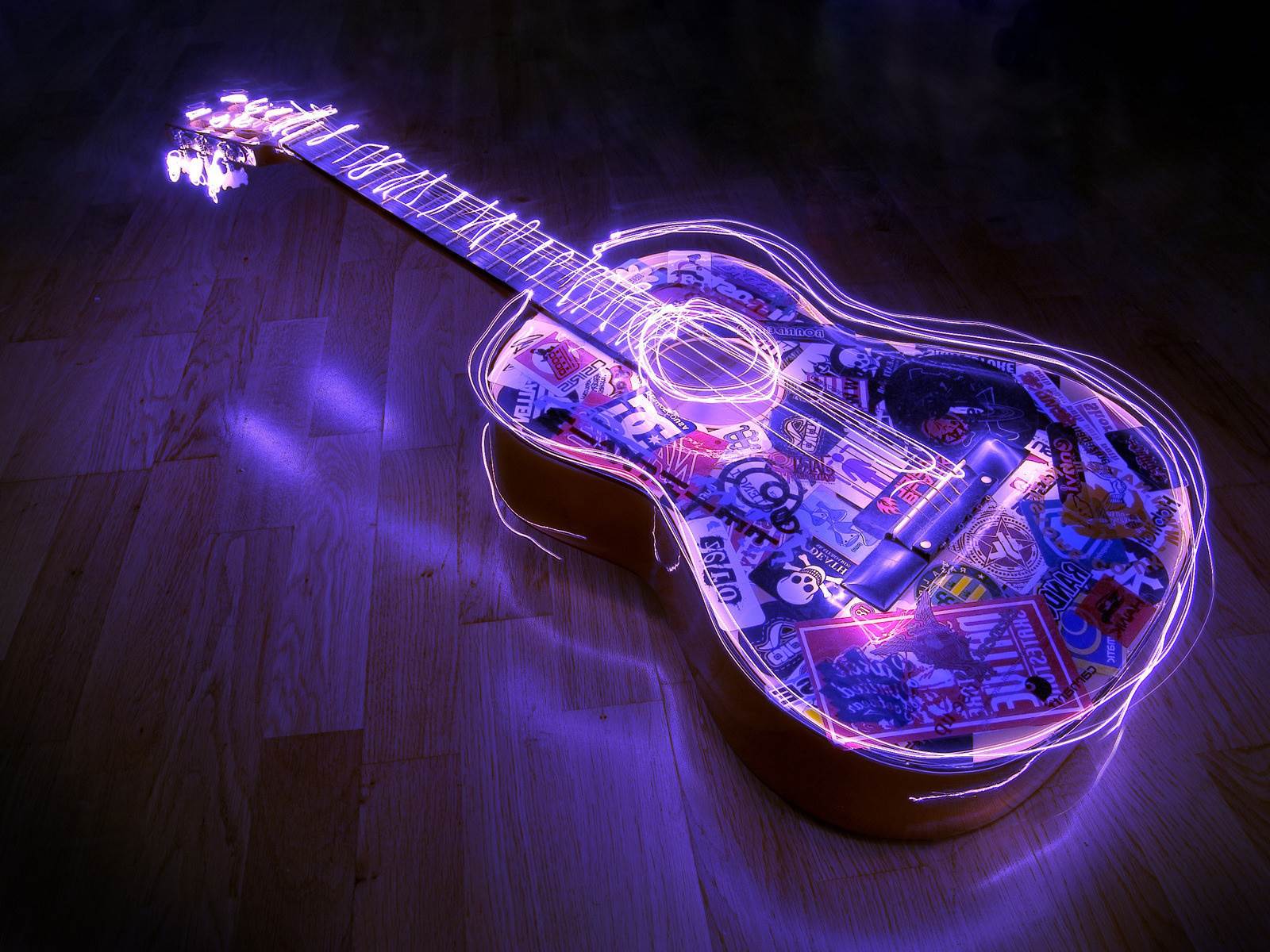 Chitarra trasparente luminosa viola, 1600x1200 900p, MacBook Air