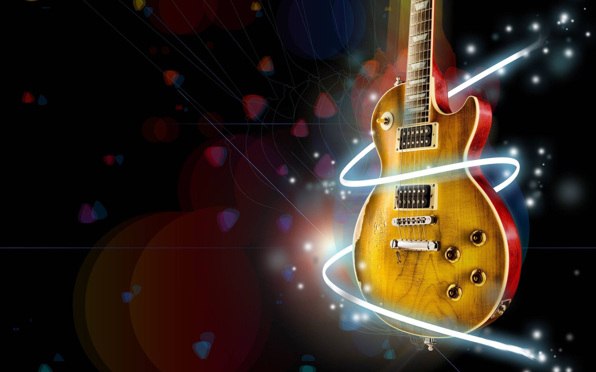 Chitarra elettrica astratta luminosa, 1920x1200 Full HD+ WUXGA, PC