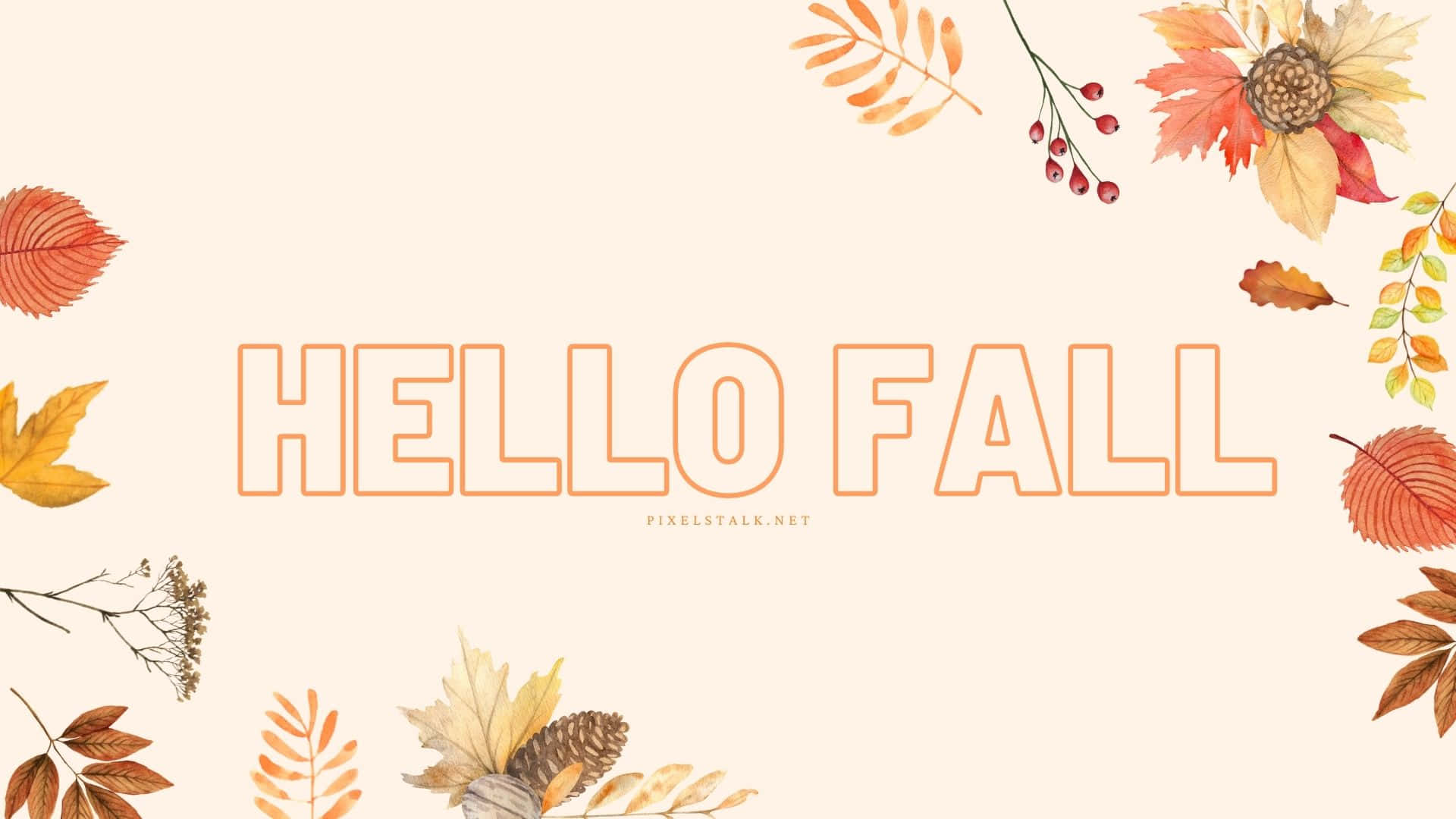 Foglie autunnali con scritta Hello Fall, 1920x1080 1080p, PC