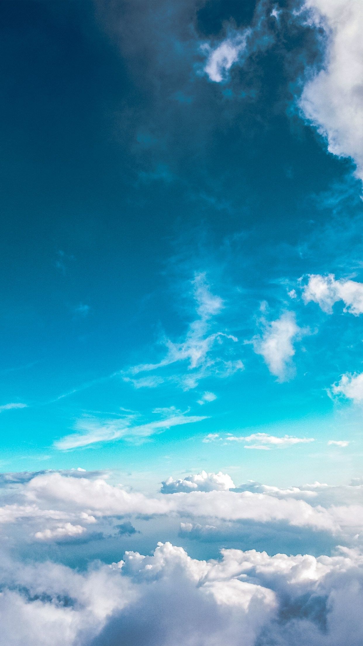 Cielo turchese con nuvole, 1242x2208 Full HD Verticale, Smartphone