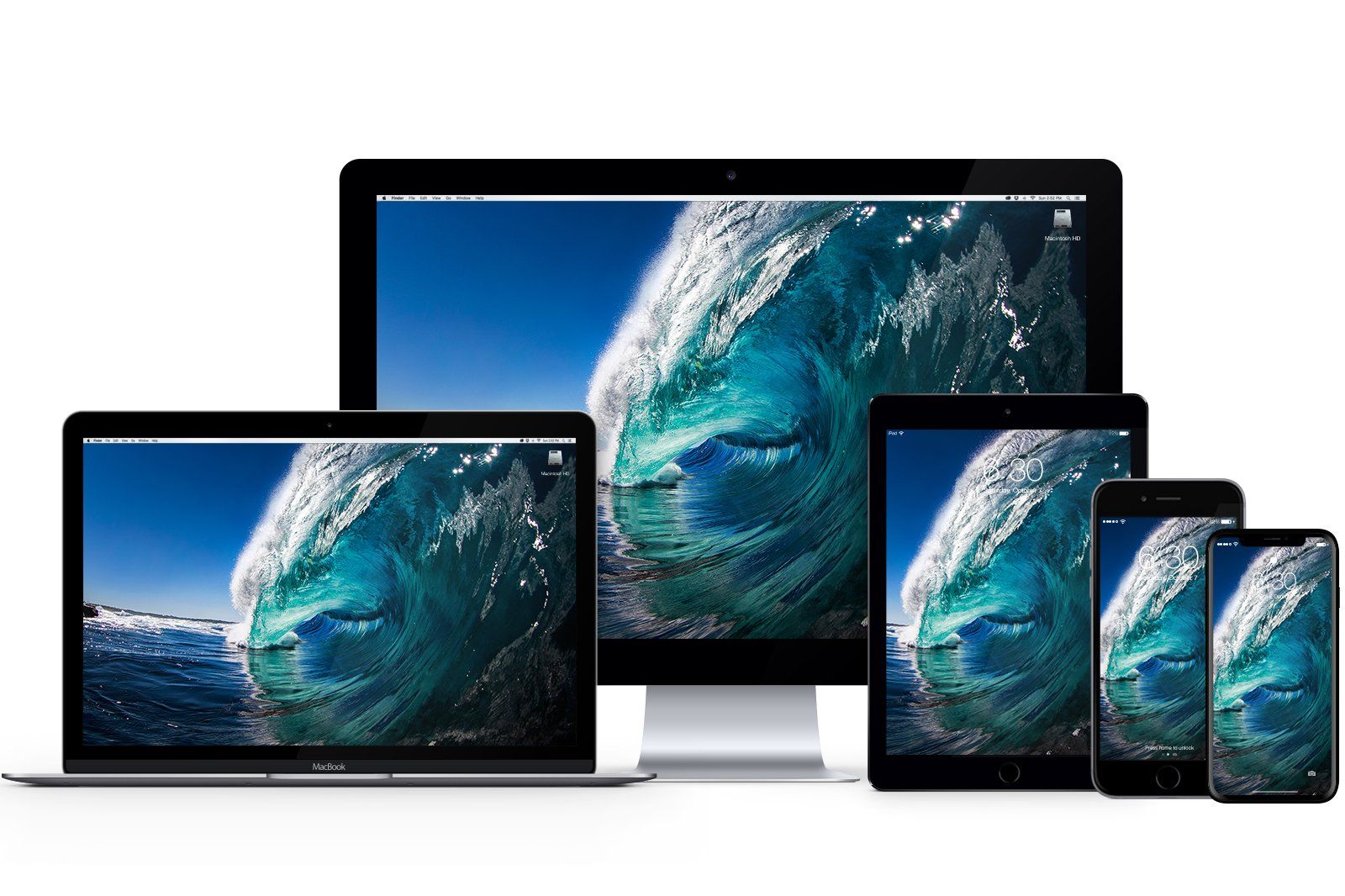 Onda oceano turchese, dispositivi Apple, Cupertino, 1600x1066 HD, Laptop
