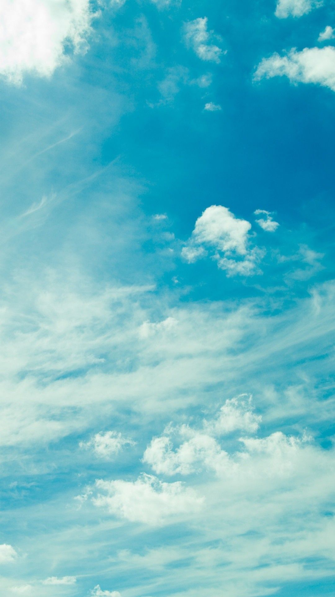 Cielo turchese con nuvole, 1080x1920 Full HD Verticale, Smartphone