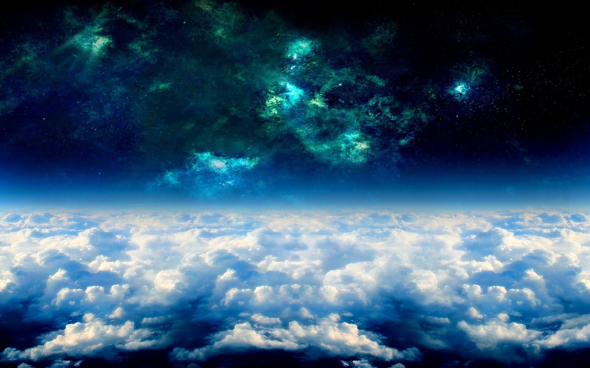 Nuvole e nebulosa notturna blu, 1920x1200 Full HD+, Laptop