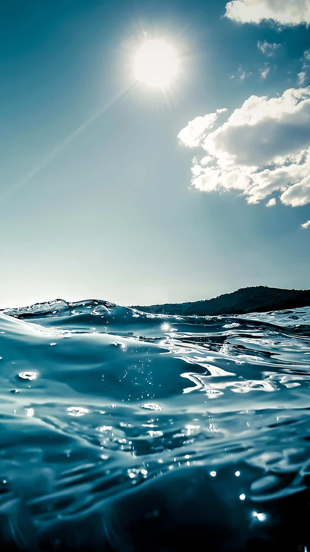 Oceano cielo azzurro sole, 1080x1920 Verticale, Telefono