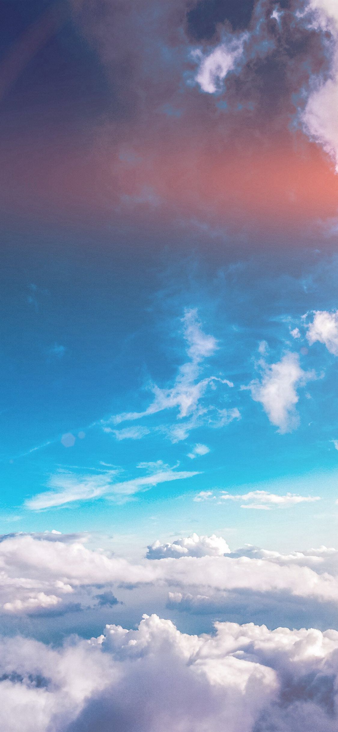 Cielo nuvole blu rosa, 1125x2436 Verticale, Telefono