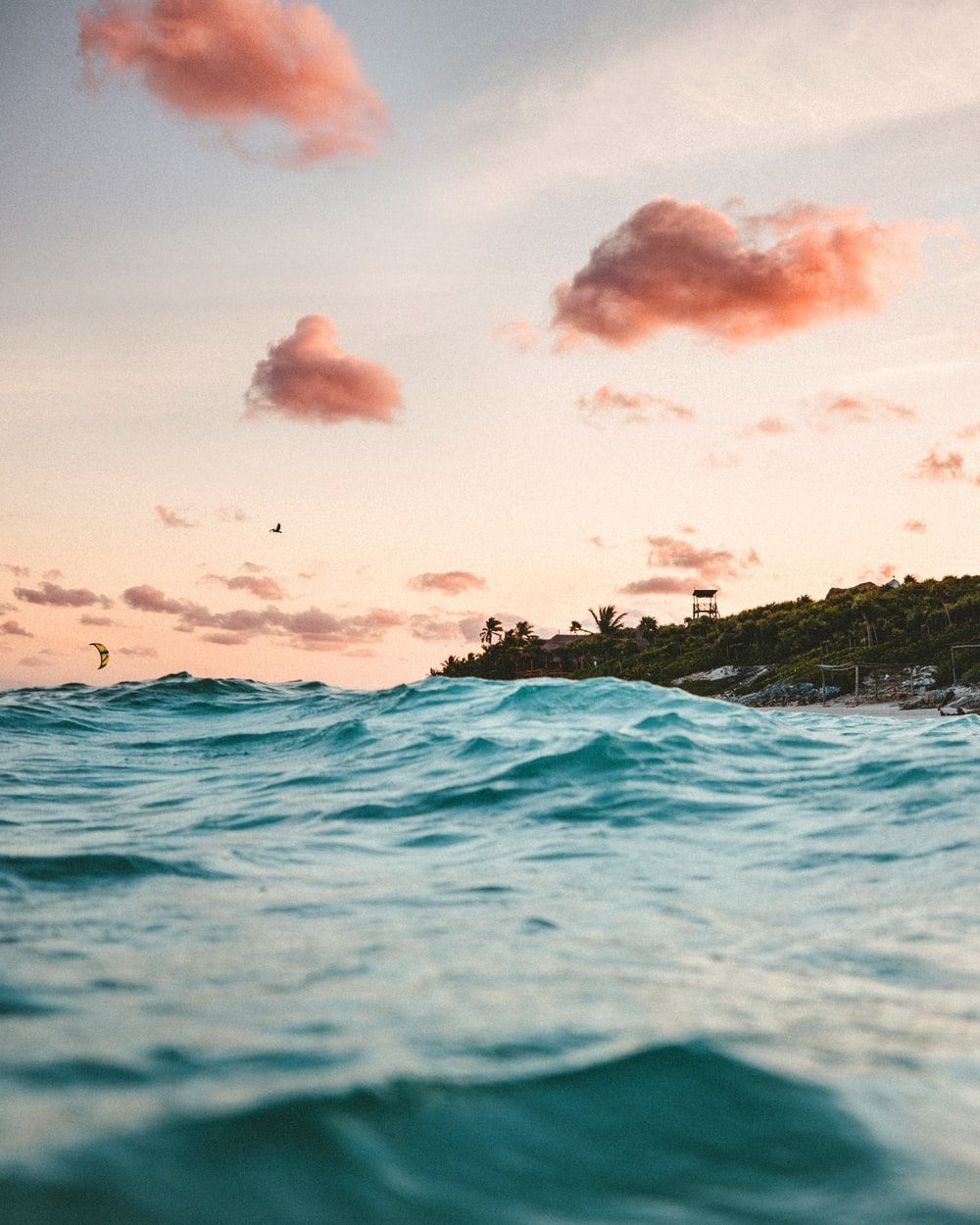 Mare turchese al tramonto, 1000x1250 Verticale, Telefono