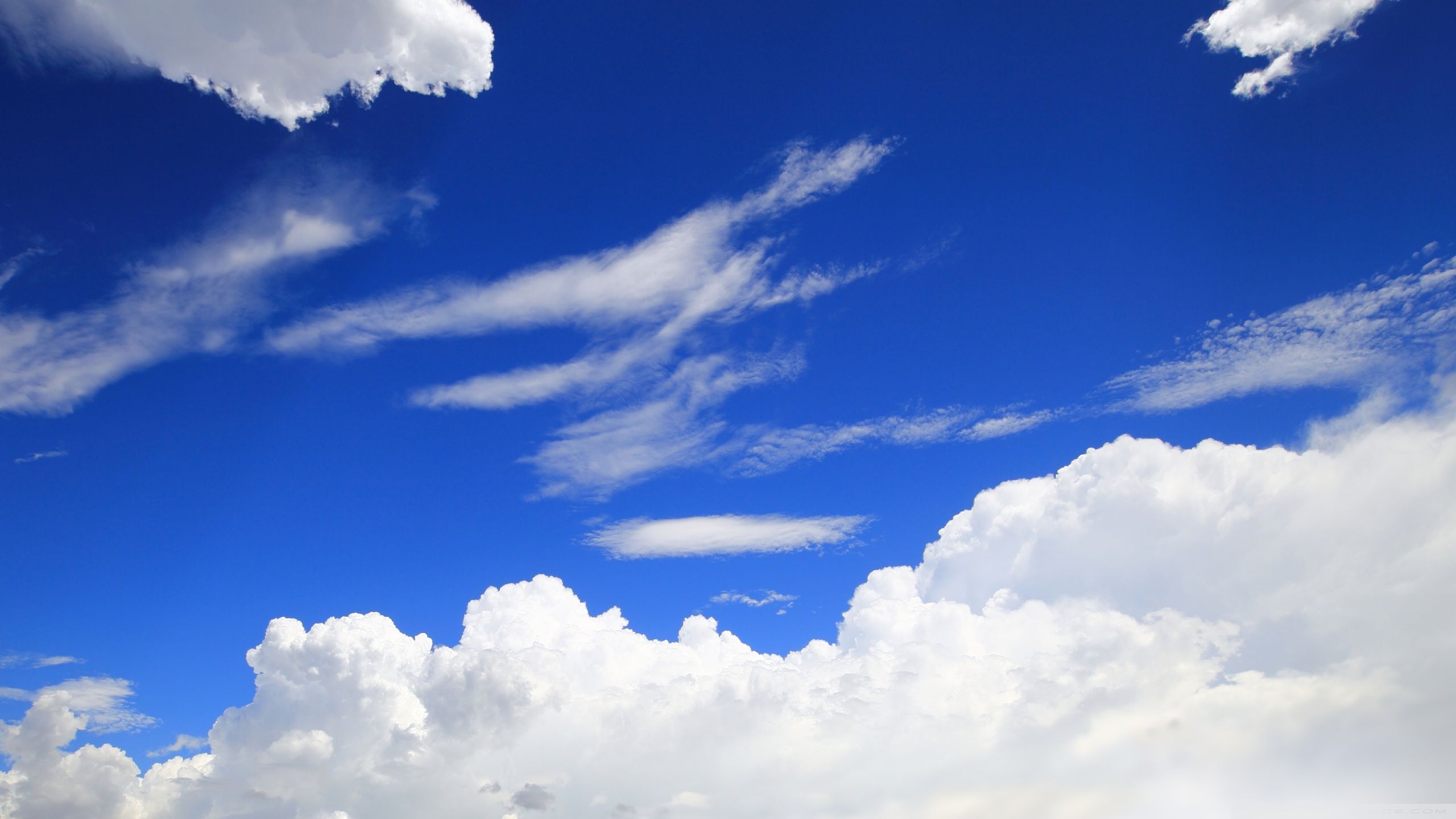 Cielo azzurro con nuvole bianche, 2560x1440 2K, Desktop