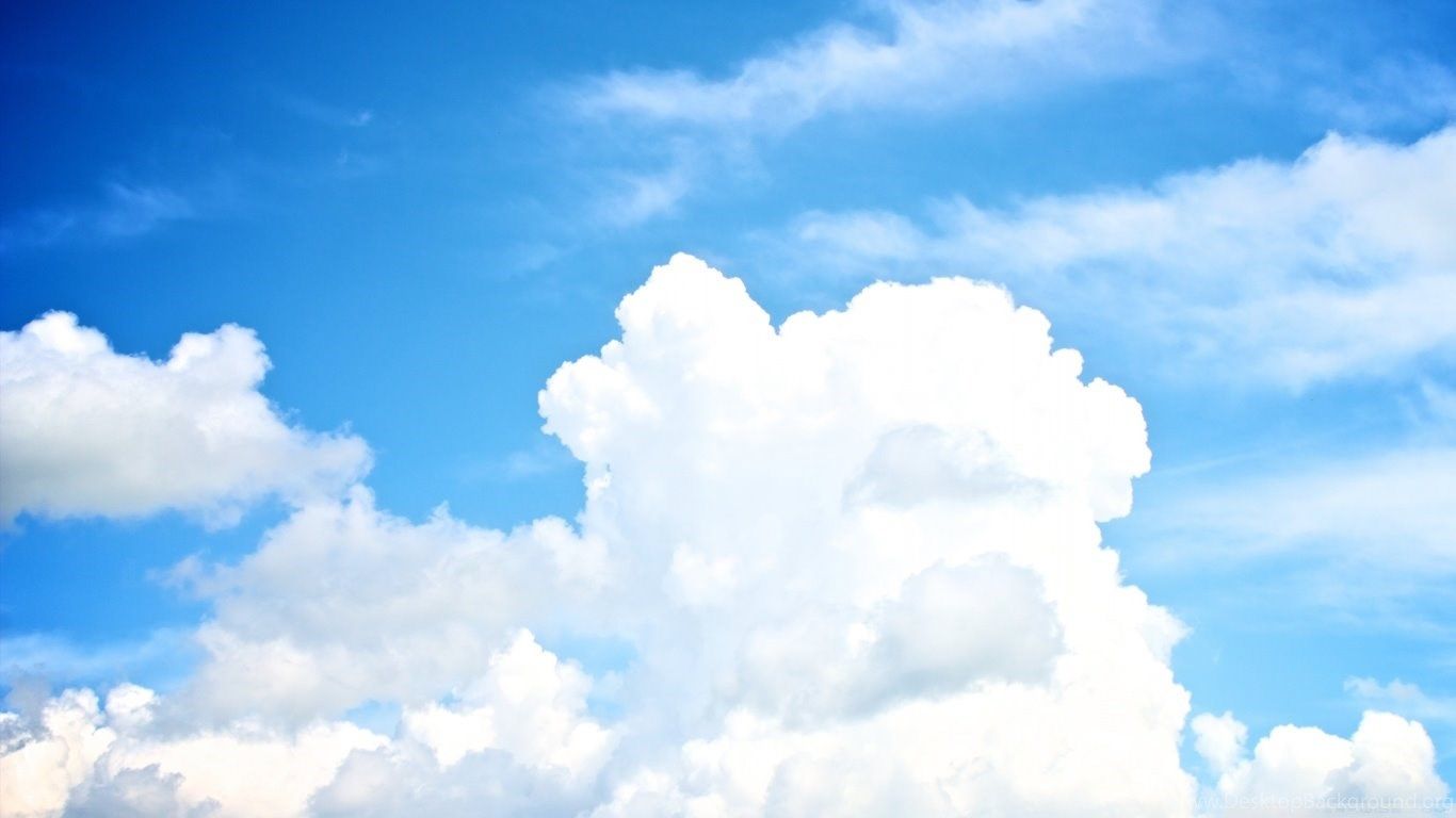 Nuvole bianche nel cielo azzurro, 1366x768 720p, Laptop