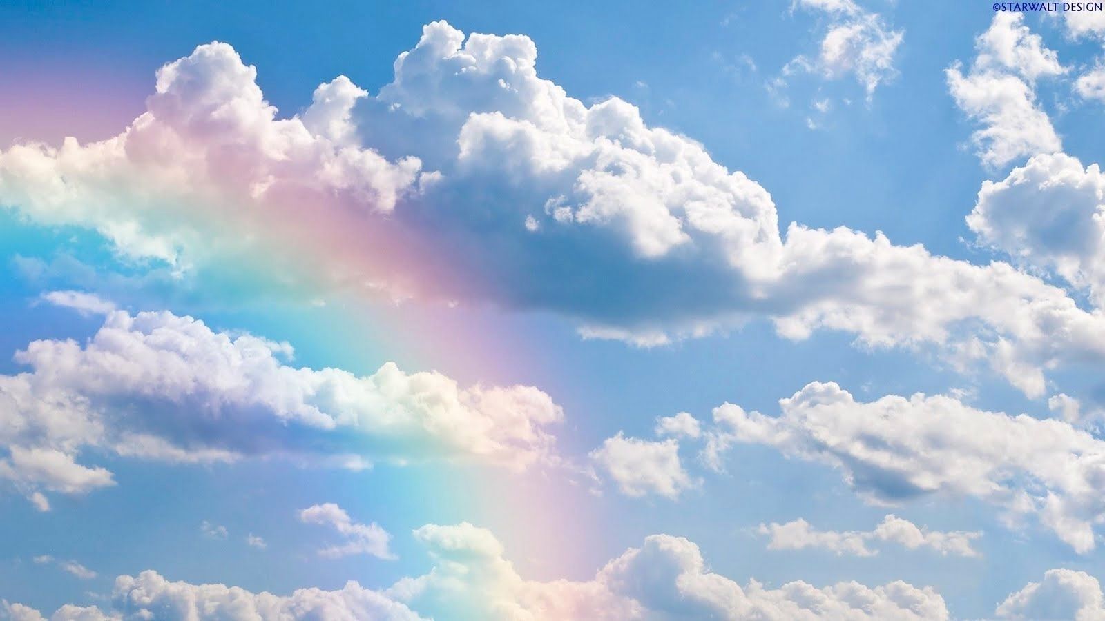 Arcobaleno tra nuvole bianche, 1600x900 HD Ready, Laptop