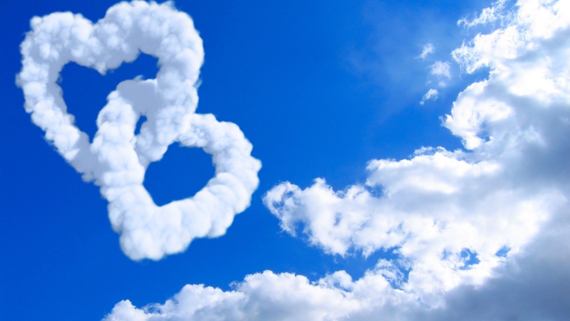 Due cuori di nuvole nel cielo, 1920x1080 1080p, PC Desktop