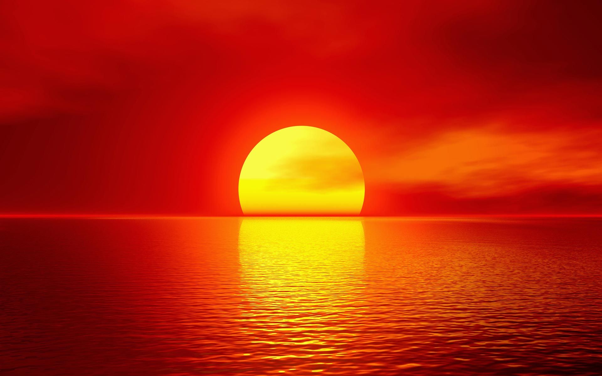 Tramonto rosso sul mare, 1920x1200 WUXGA, Desktop