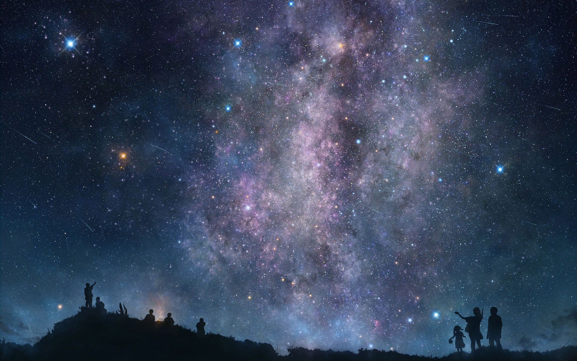 Persone che osservano cielo stellato, 1920x1200 Full HD+ WUXGA, Desktop