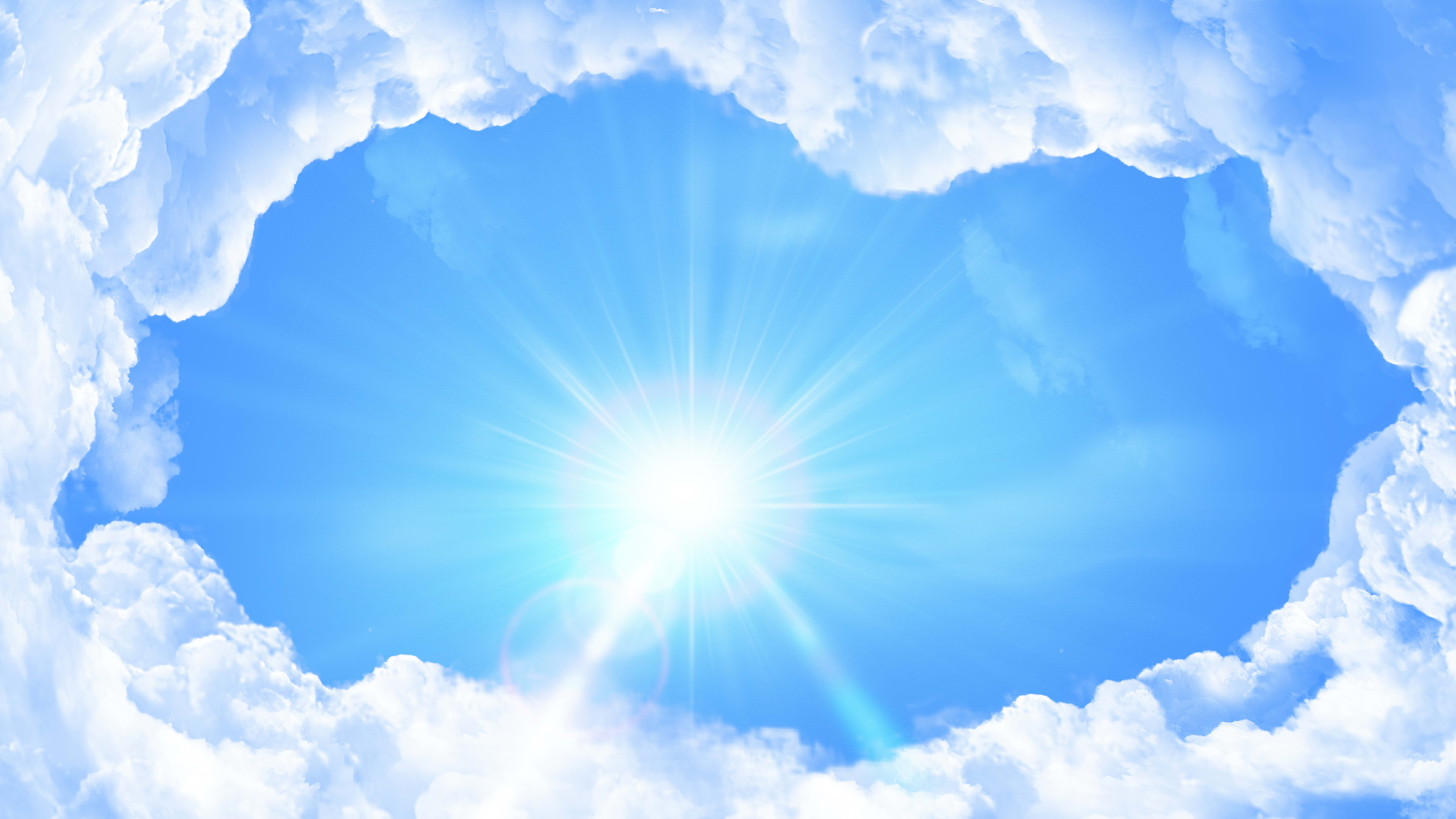 Cielo azzurro con nuvole e sole, 6000x3375 4K, Desktop 4K