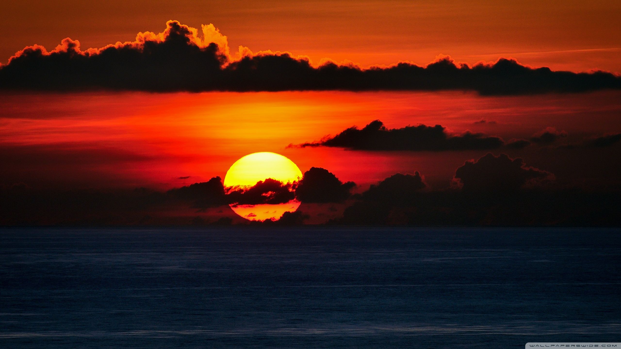Tramonto rosso sul mare, 2560x1440 2K QHD, Monitor Gaming