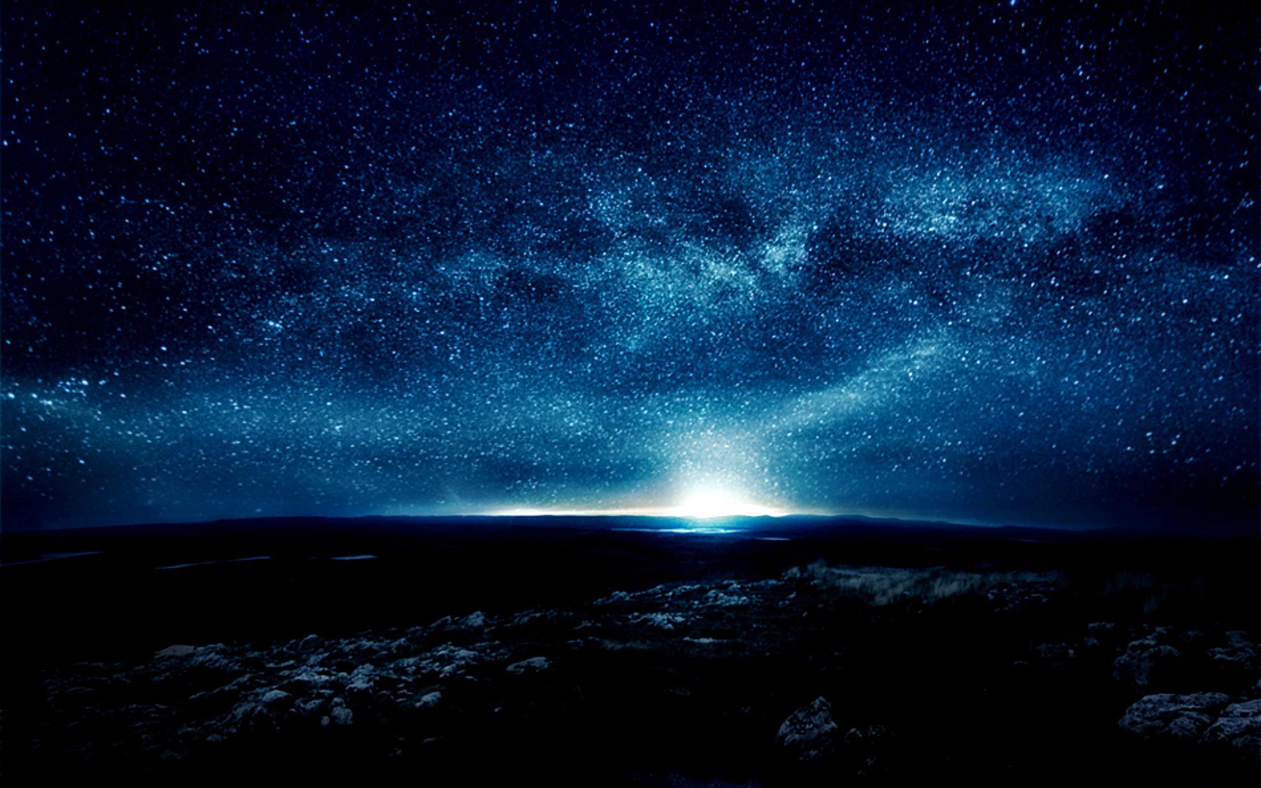 Cielo stellato notturno blu, 2560x1600 2K, Desktop