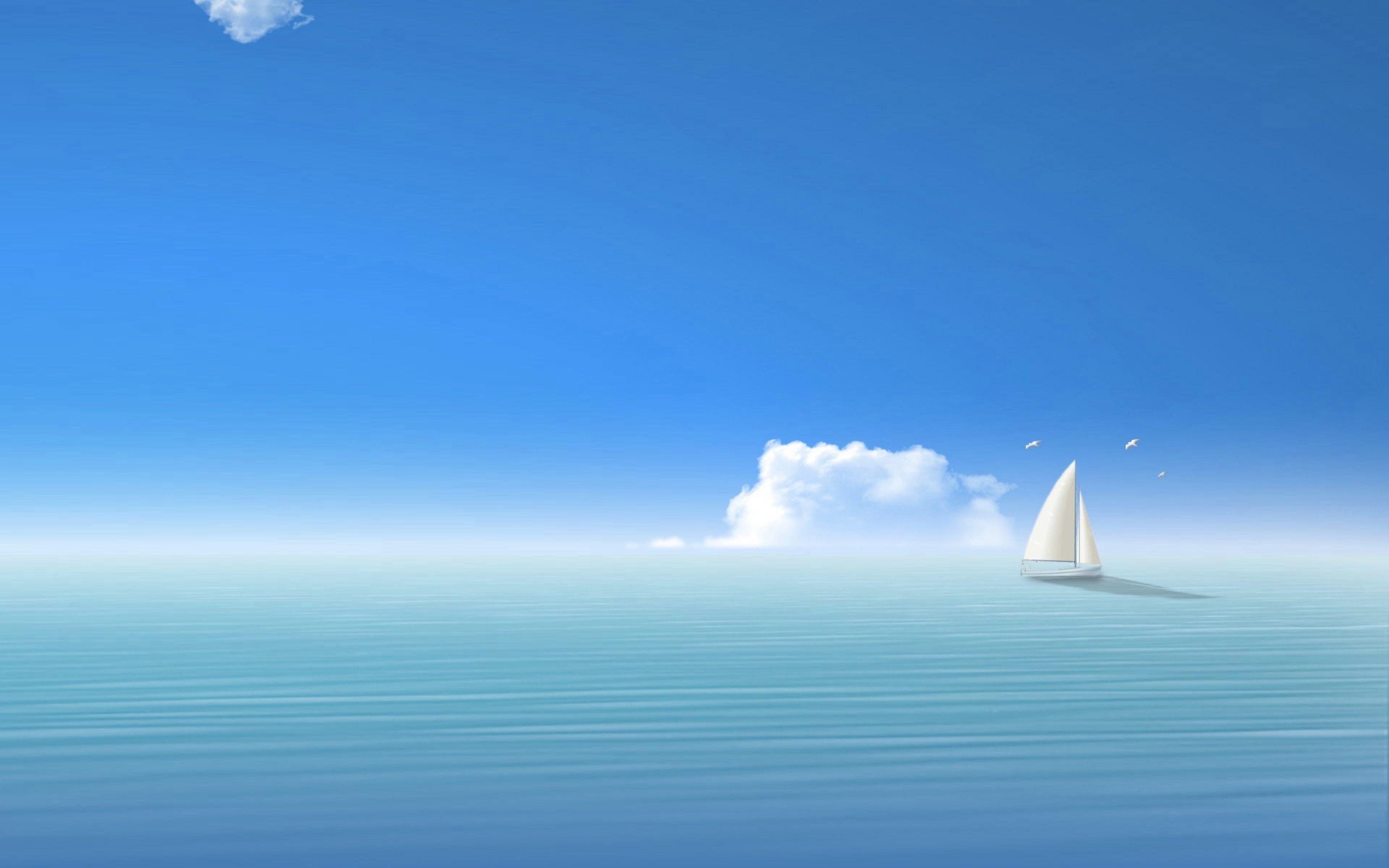 Barca a vela mare blu, 3840x2400 UHD, Monitor 4K