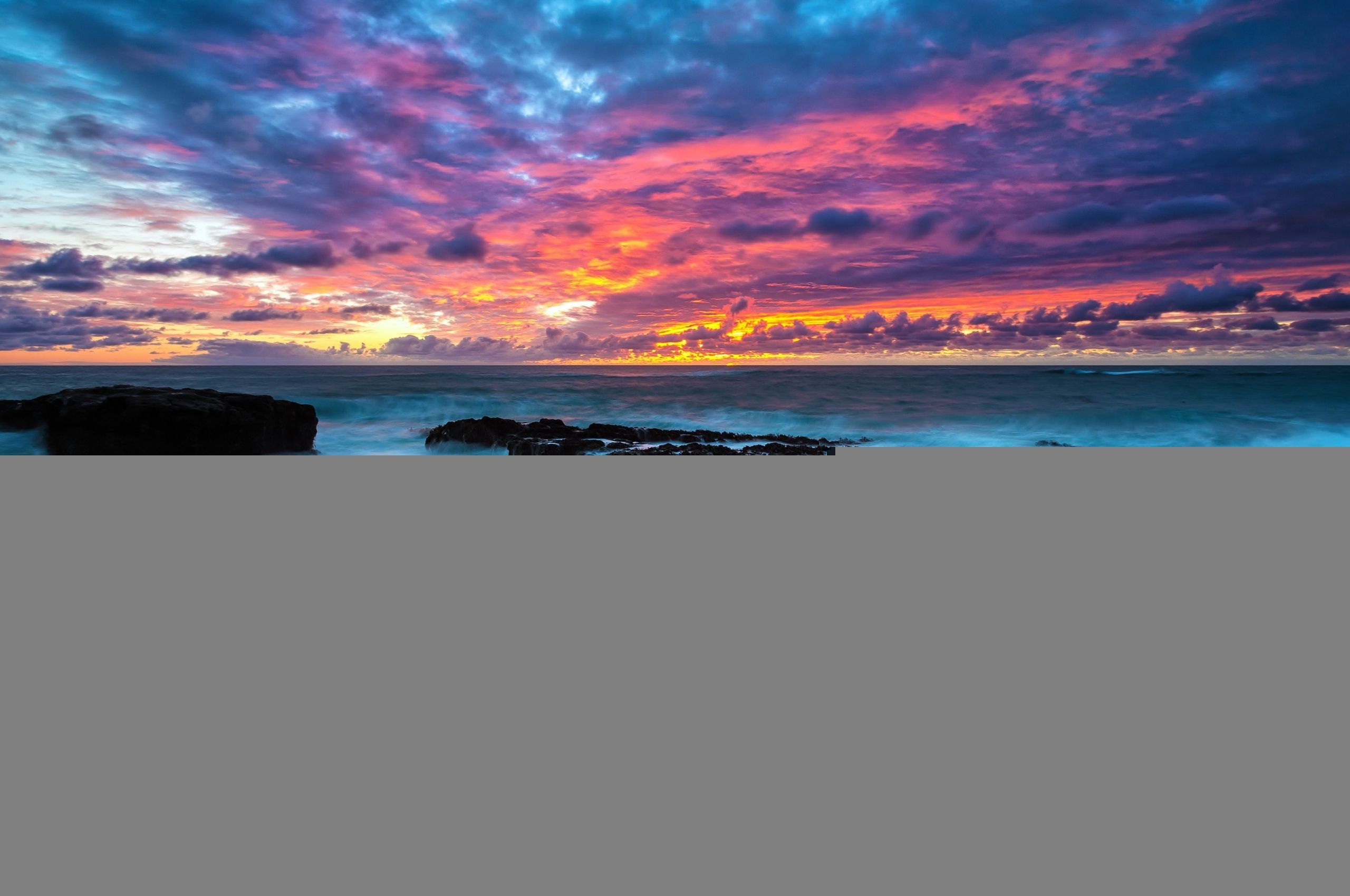 Tramonto cielo colorato sul mare, 2560x1700 2K+, PC