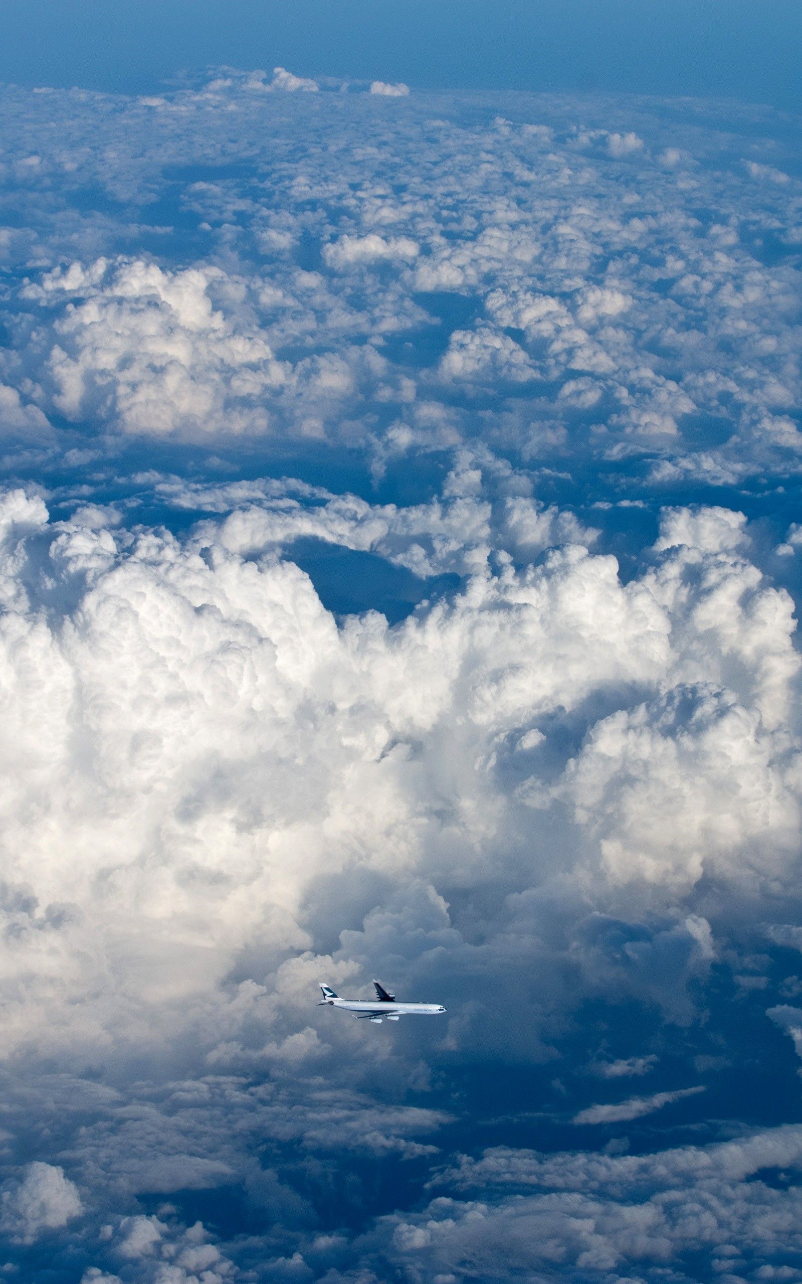 Aereo tra nuvole cielo, 1600x2560 Full HD Verticale, Smartphone