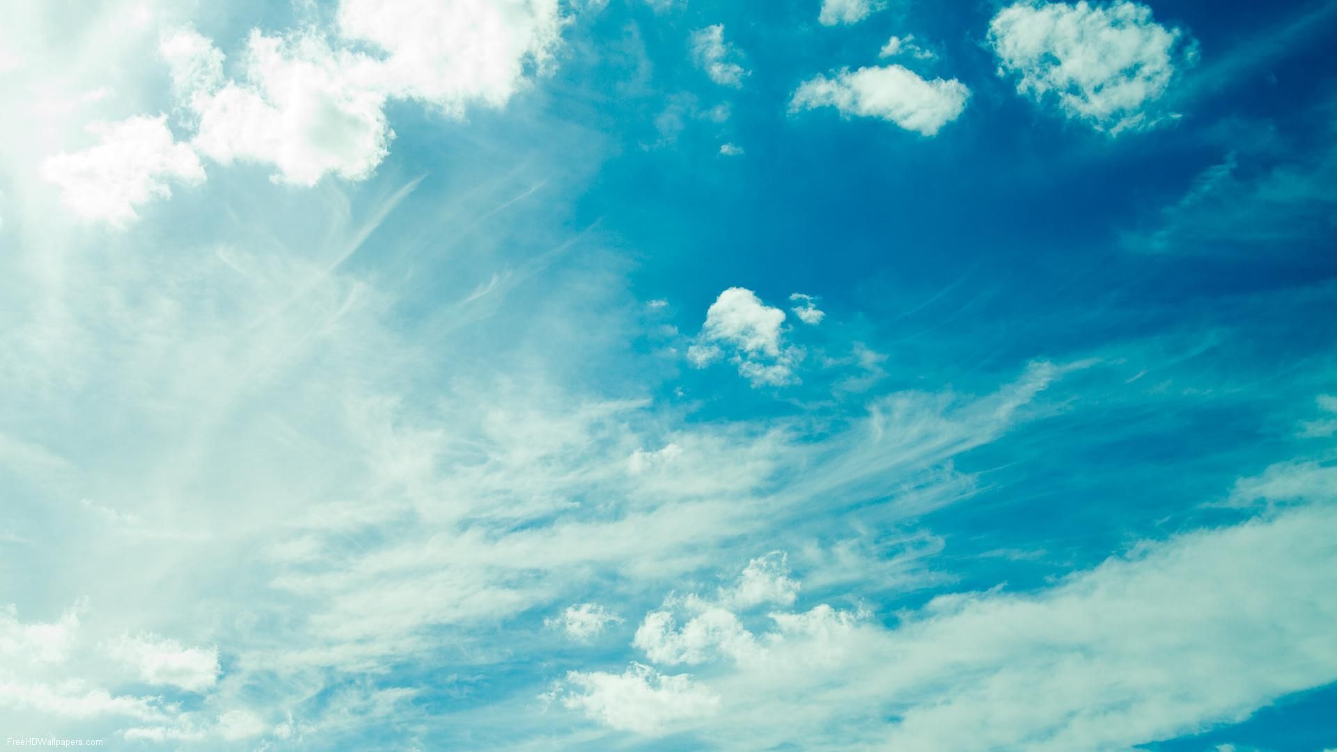 Cielo azzurro con nuvole bianche, 1920x1080 Full HD 1080p, PC
