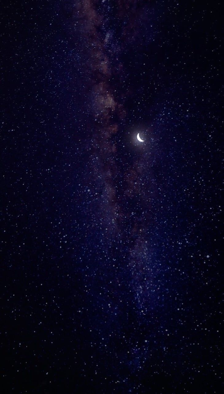 Cielo notturno stellato con luna, 729x1279 Full HD Verticale, iPhone