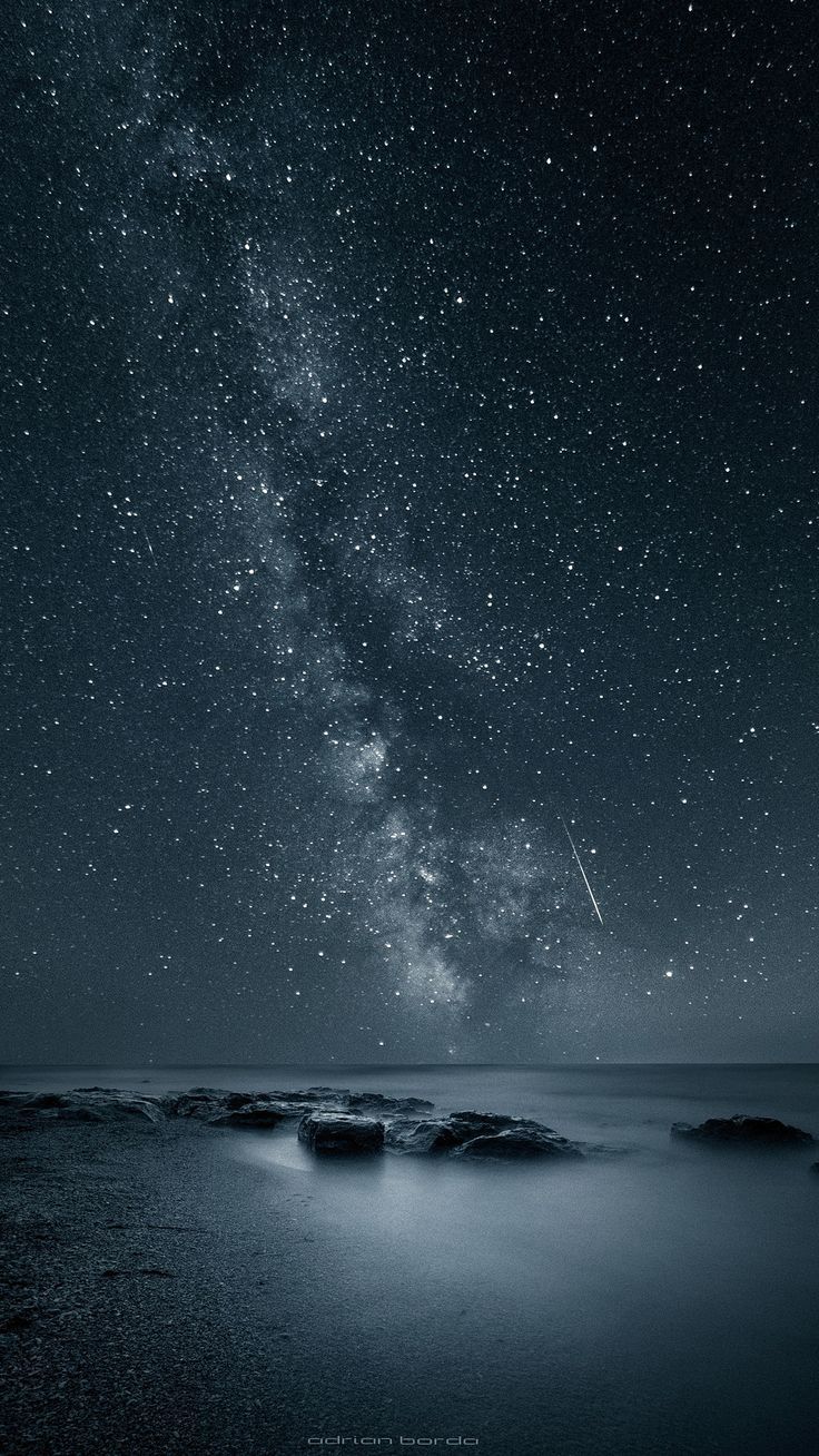 Via Lattea sopra mare notturno, 736x1308 Full HD Verticale, iPhone