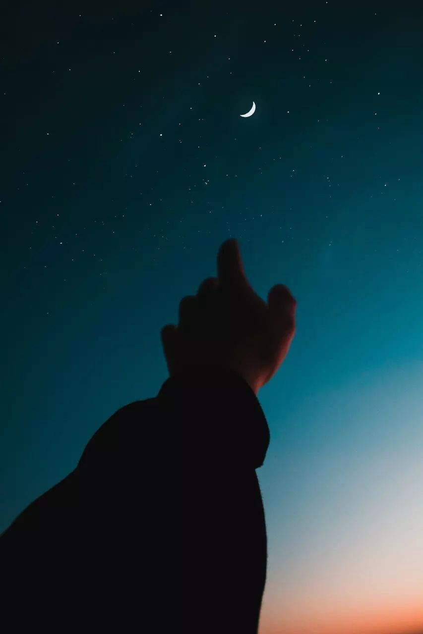Silhouette mano cielo notturno, 853x1280 Verticale, Mobile