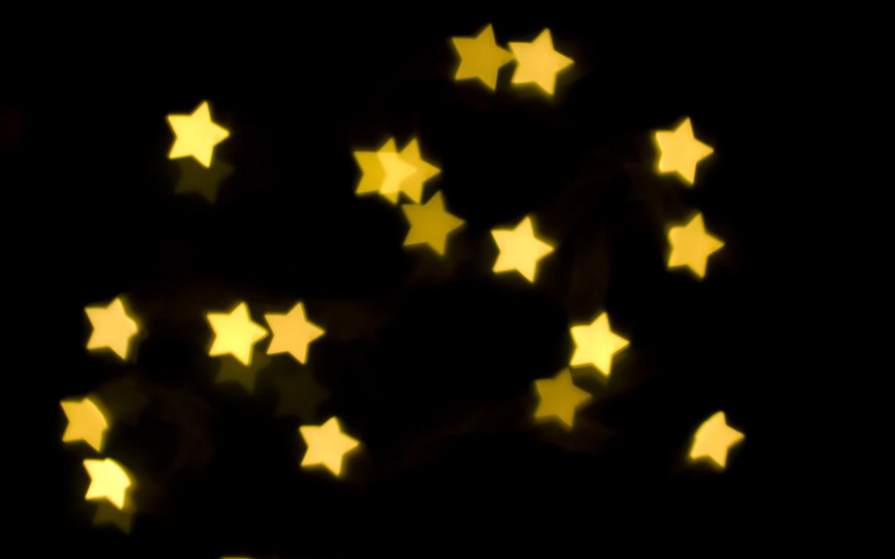 Stelle gialle luminose notte, 1280x800 HD, Desktop
